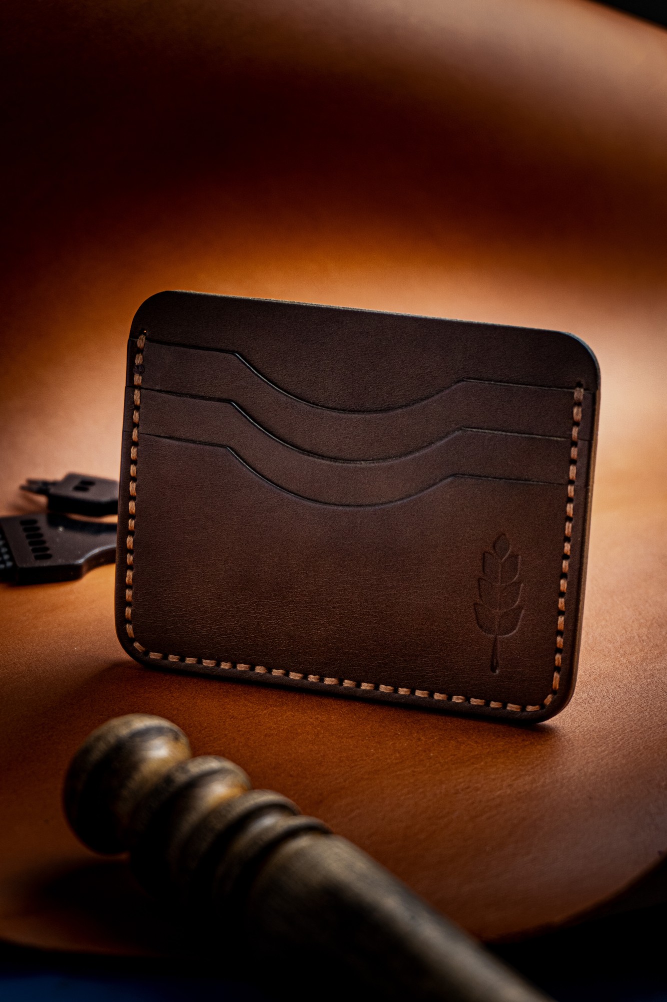 Minimalist Wallet - Slim Leather Cardholder - Handmade from