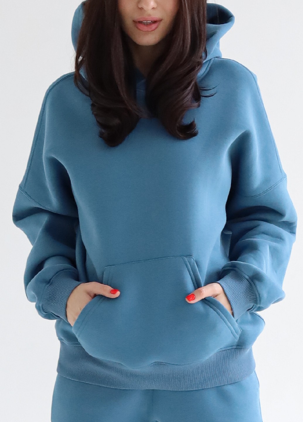 Women's Fleece Hoodie | Azur color | Made in Ukraine | Rebellis