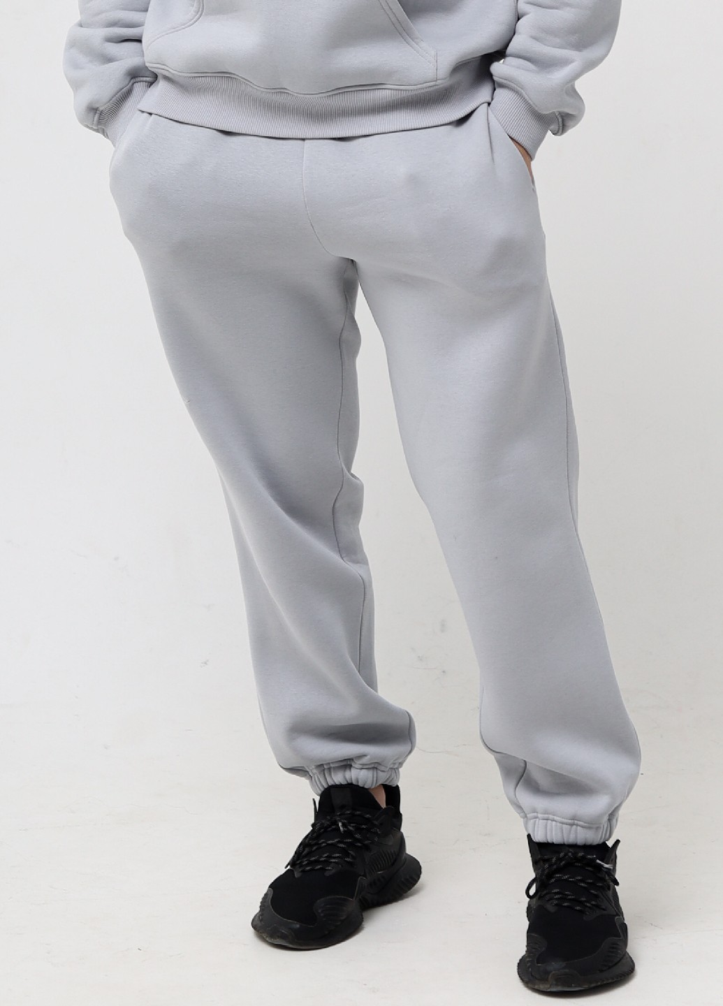 Basic Active Cotton Jogger Pants with Fleece | Grey color | Made in Ukraine | Rebellis