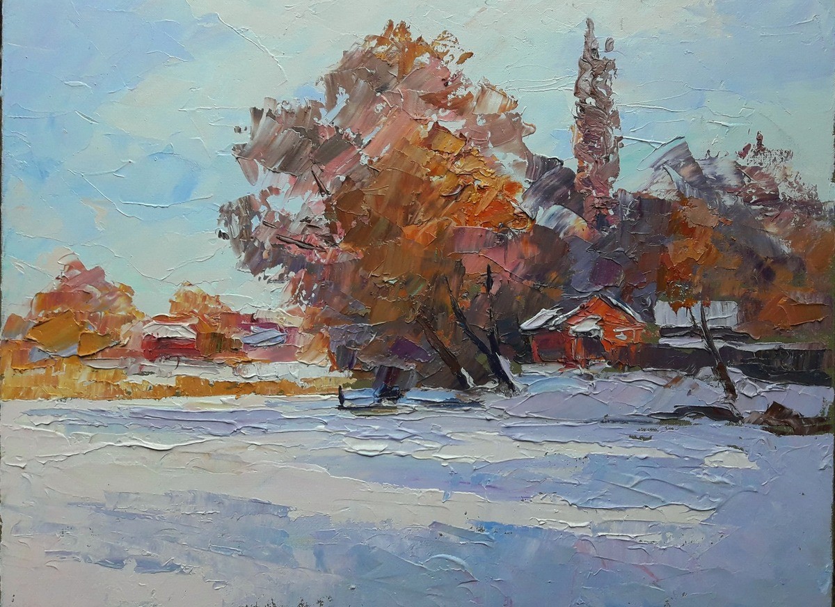 Oil painting It snowed Serdyuk Boris Petrovich original nSerb399