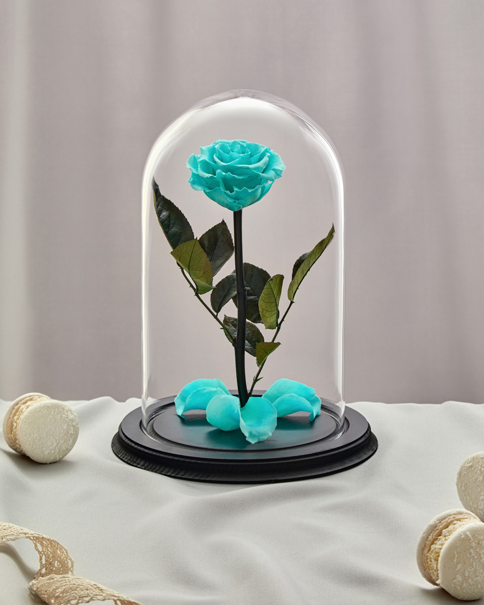 rose in glass dome tiffany
