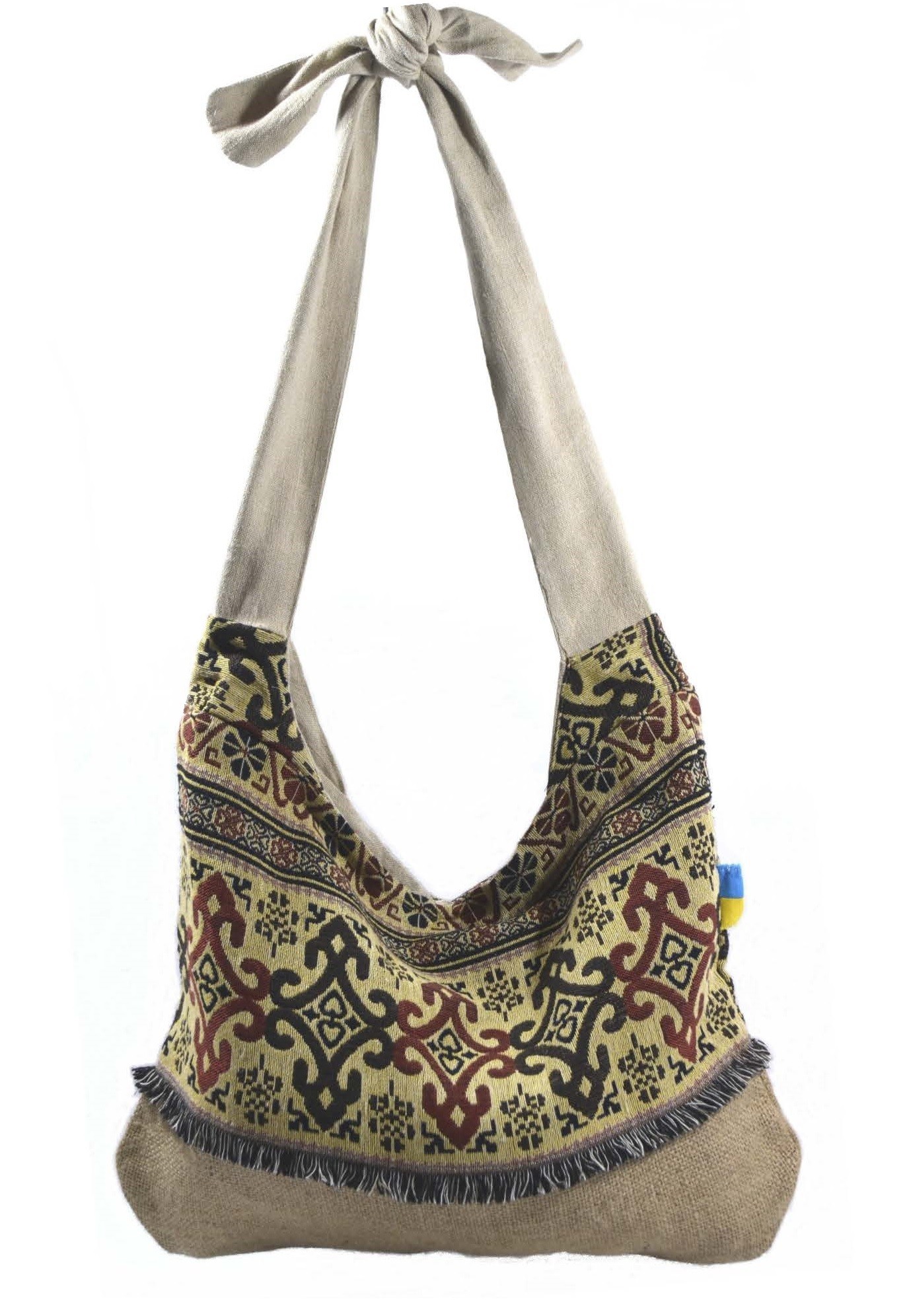 Textile women's shoulder bag "Tsymbora" handmade.