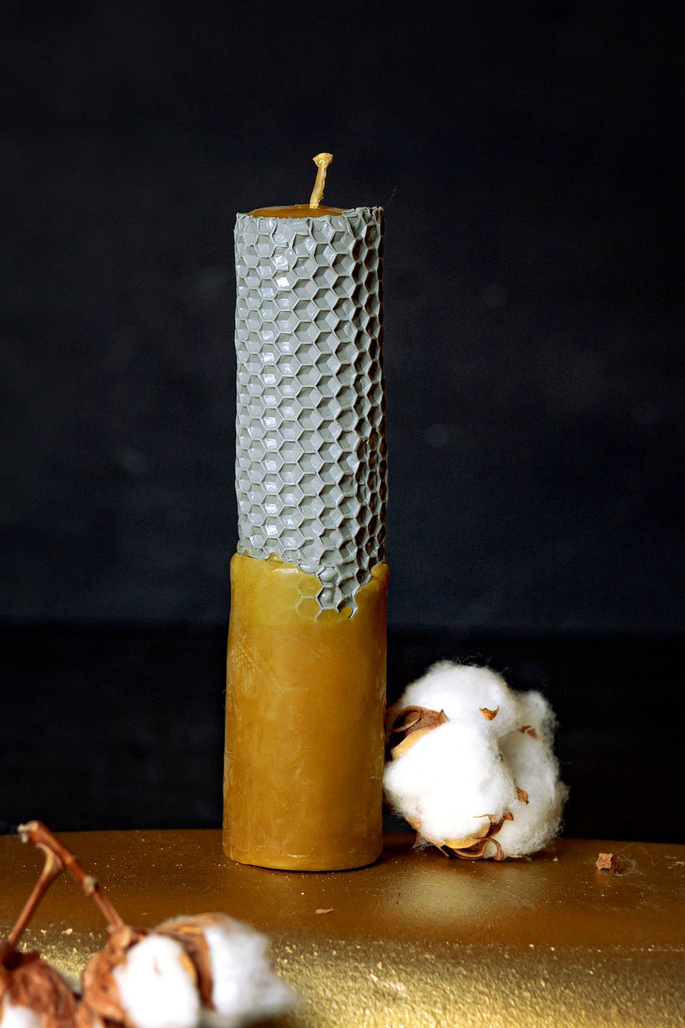 Candles made of wax sheets and beeswax grey 29278 from Valters