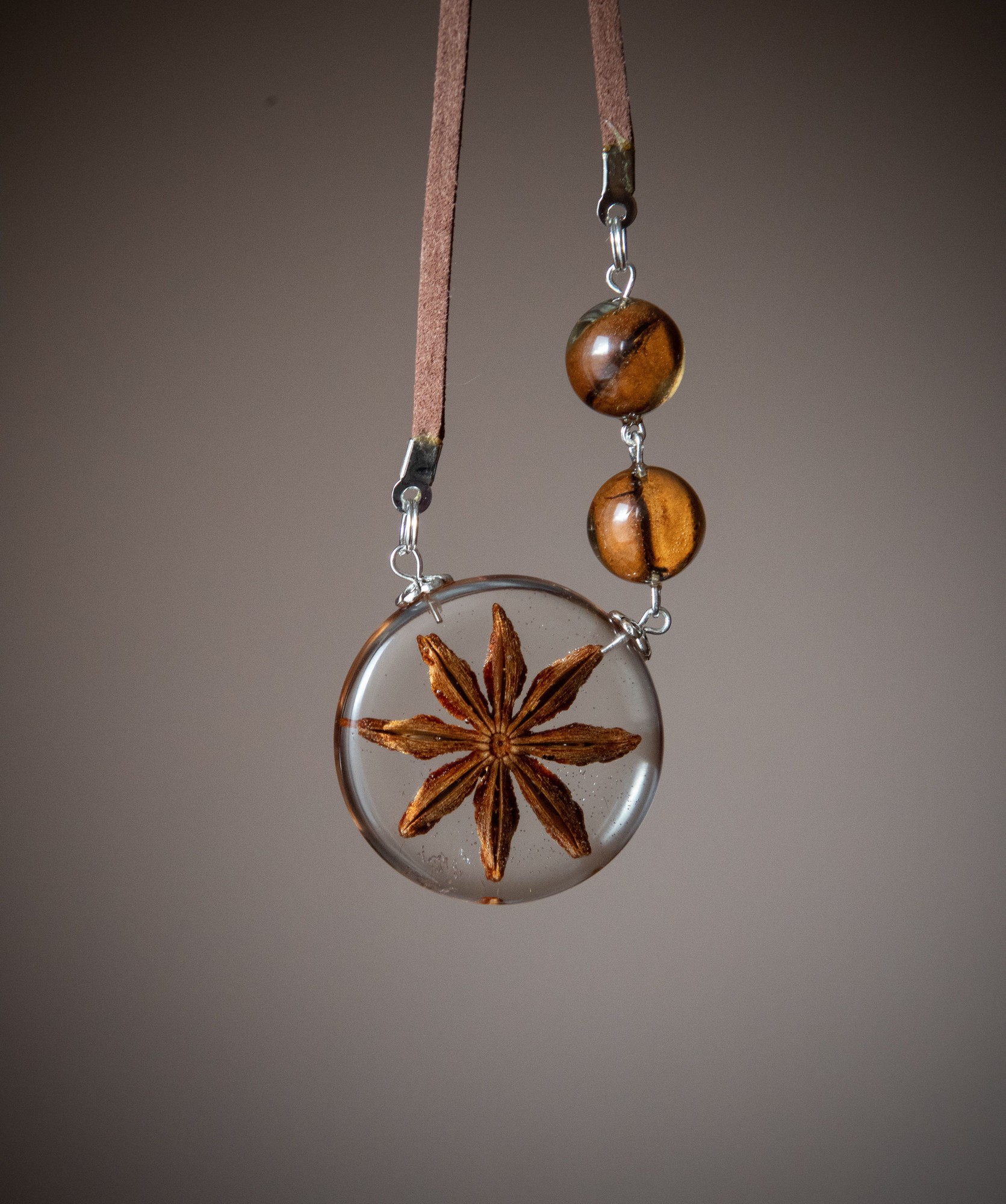 Star anise and coffee beans necklace