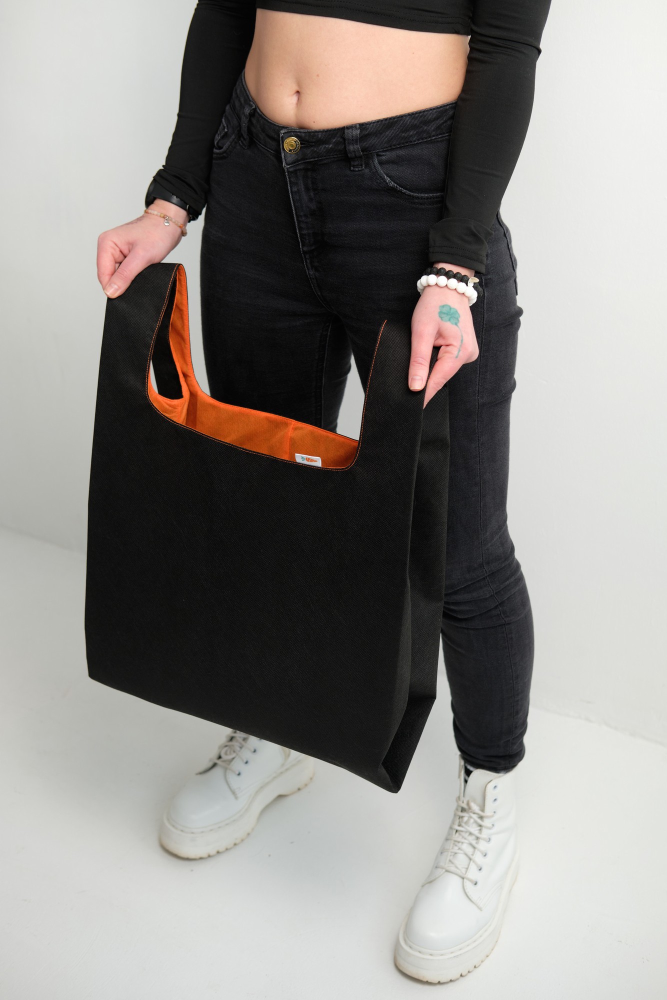 "Morti" large shopper bag for shopping, handmade. Tote bag.