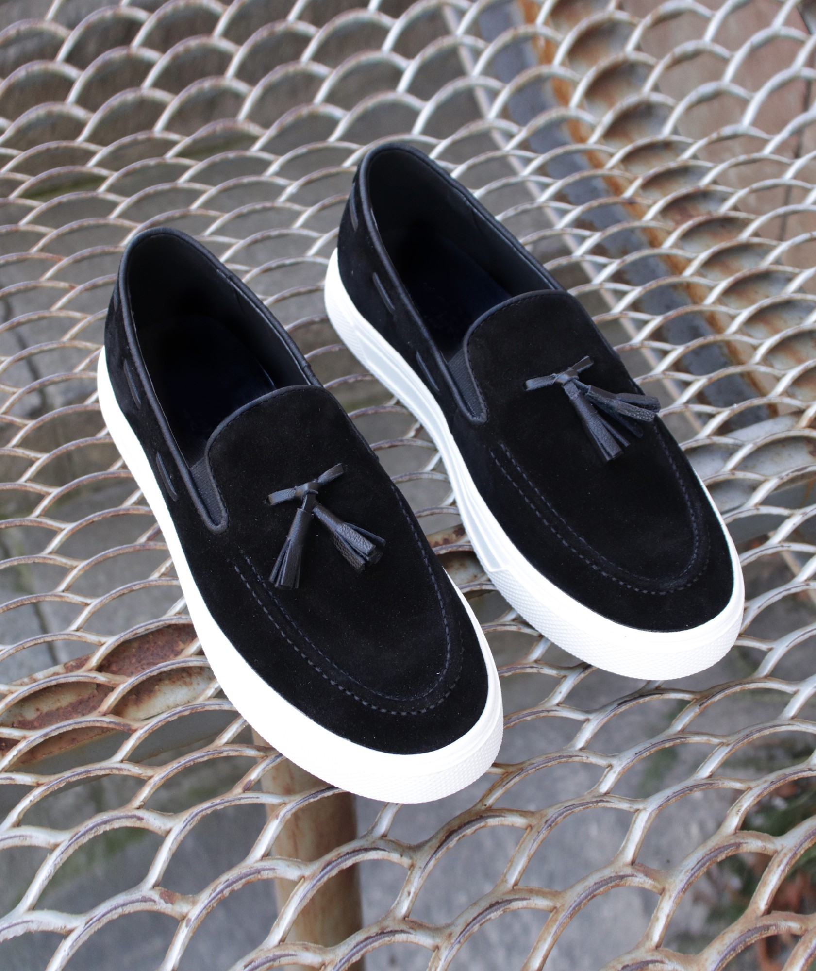 Men's Black Suede Loafers