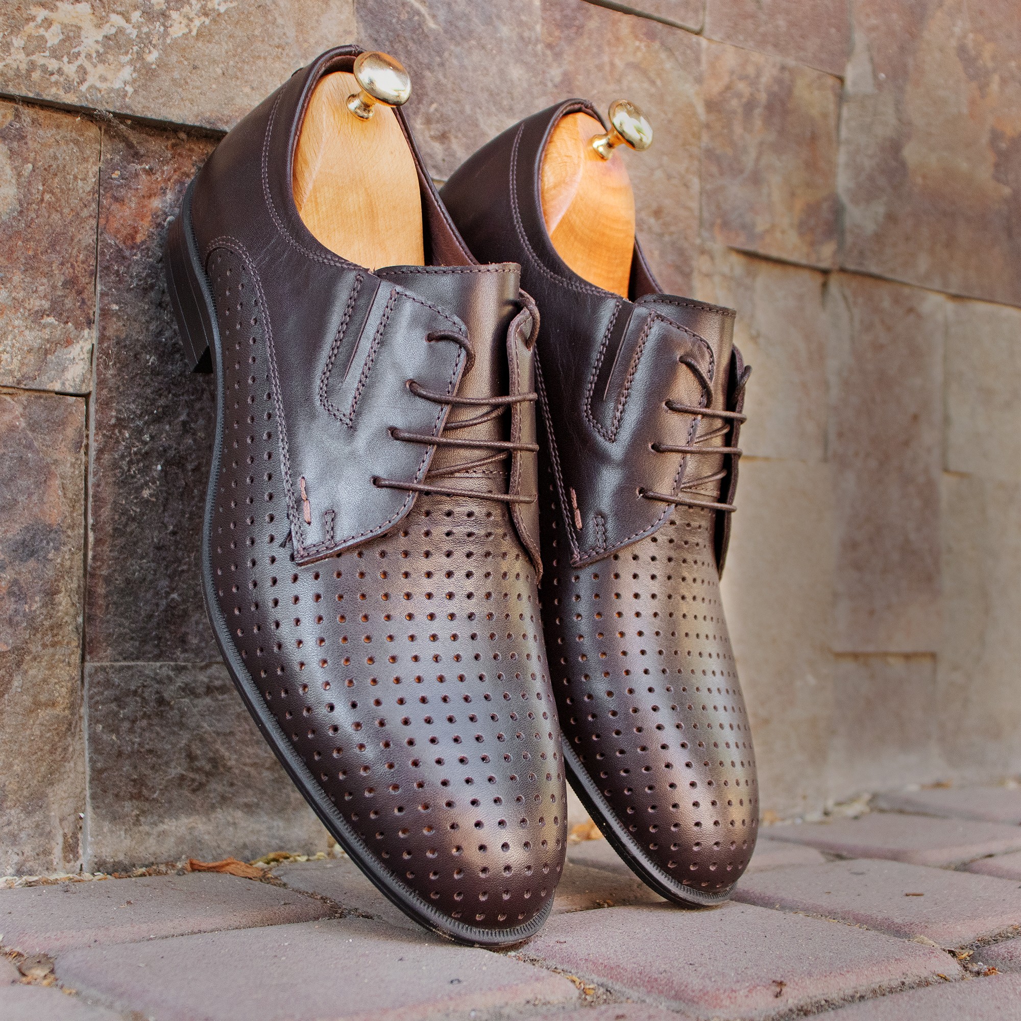 Perforated men's derby shoes Ikos 265