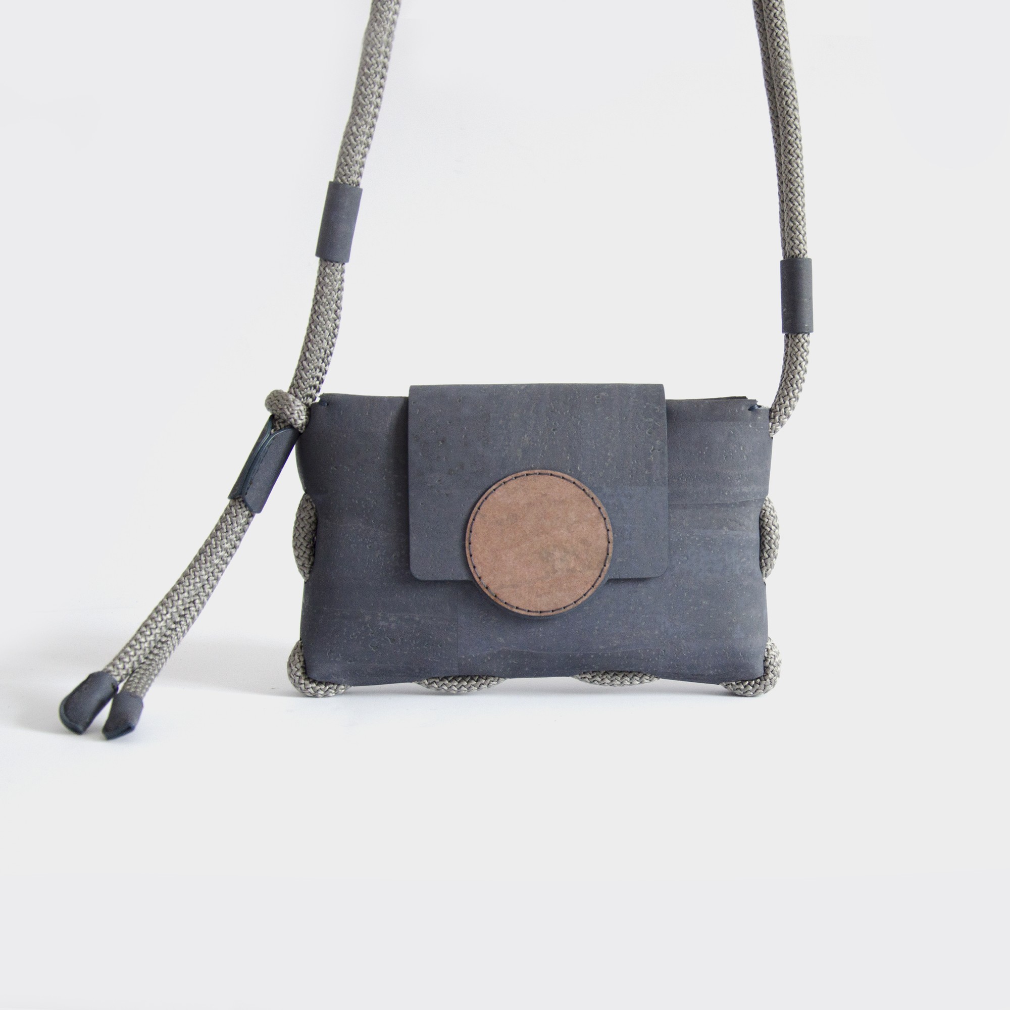 Crossbody bag sunset in charcoal cork and rose stone 30069 from