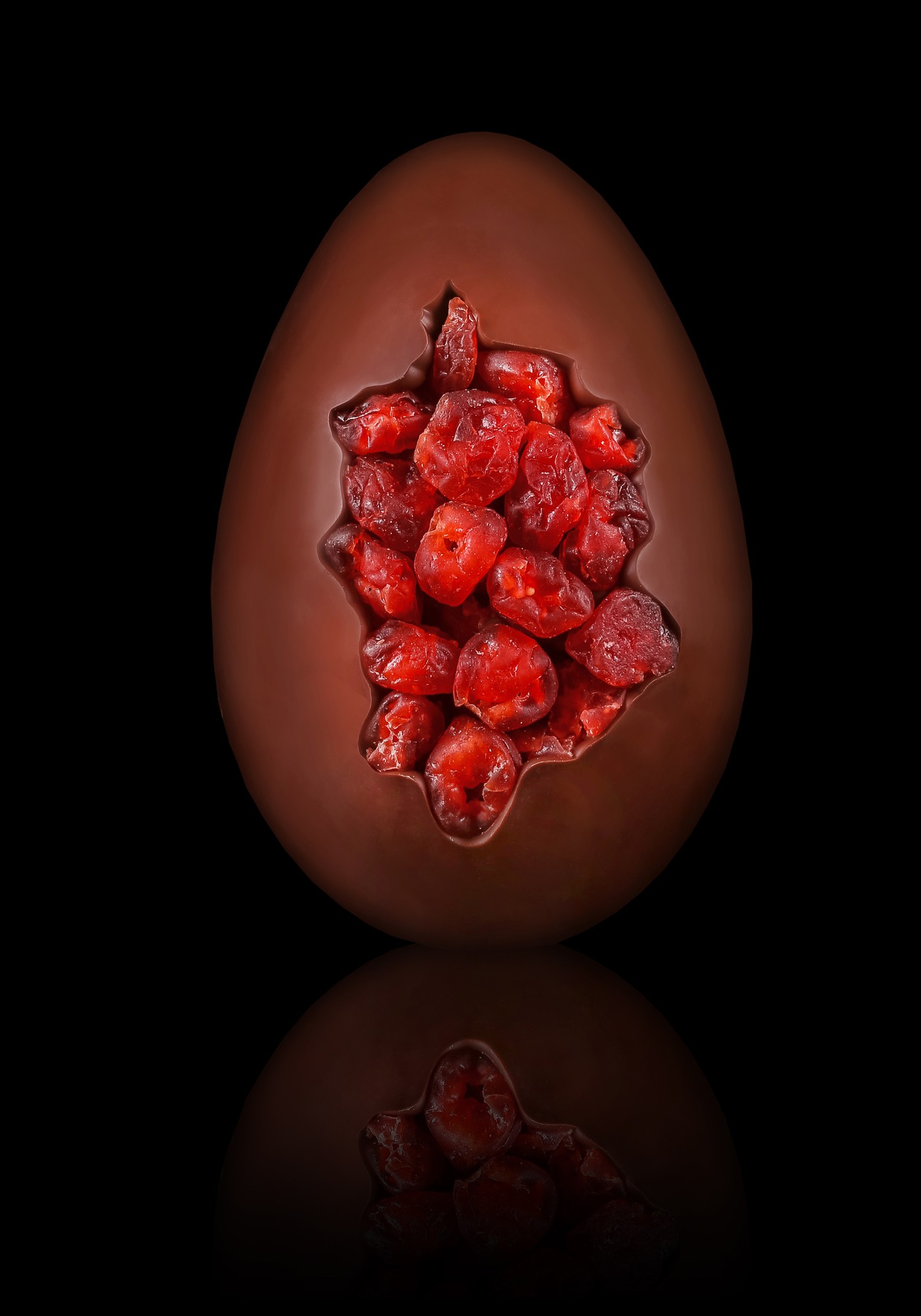 Chocolate egg with cherry