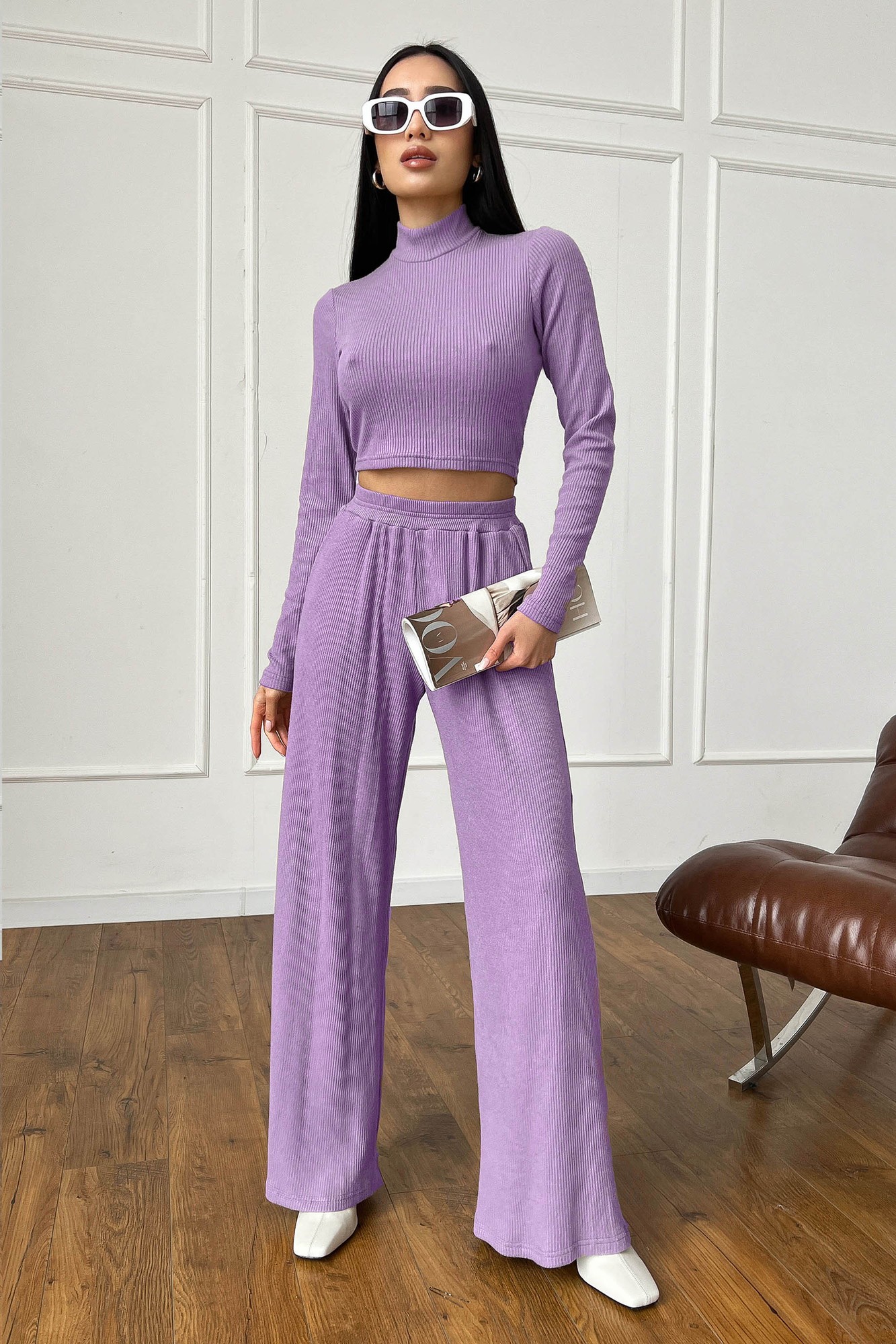 Stylish suit in violet color