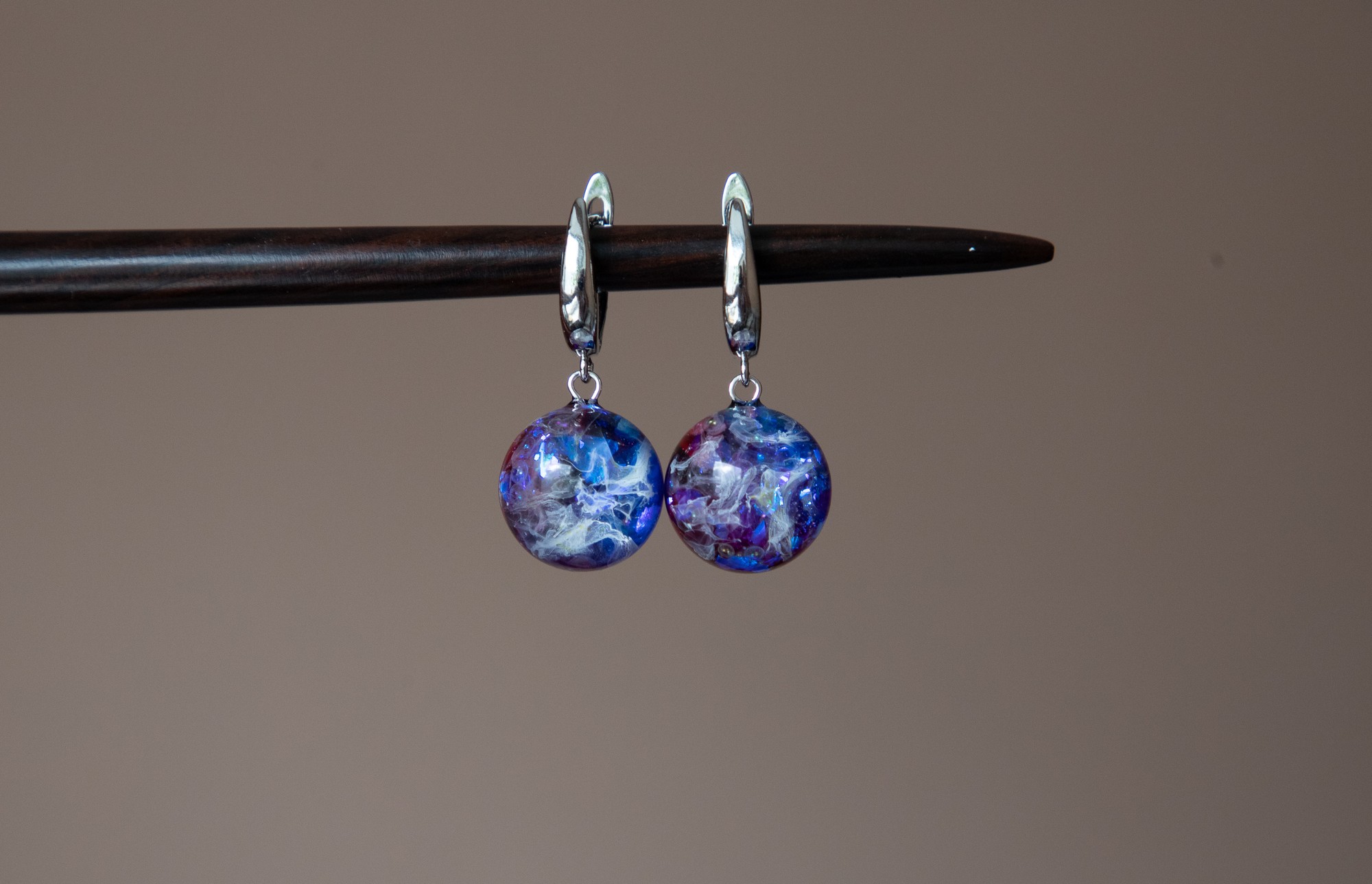 Cosmic earrings, galaxy jewelry, planet earrings, Galaxy earrings, fantasy earring