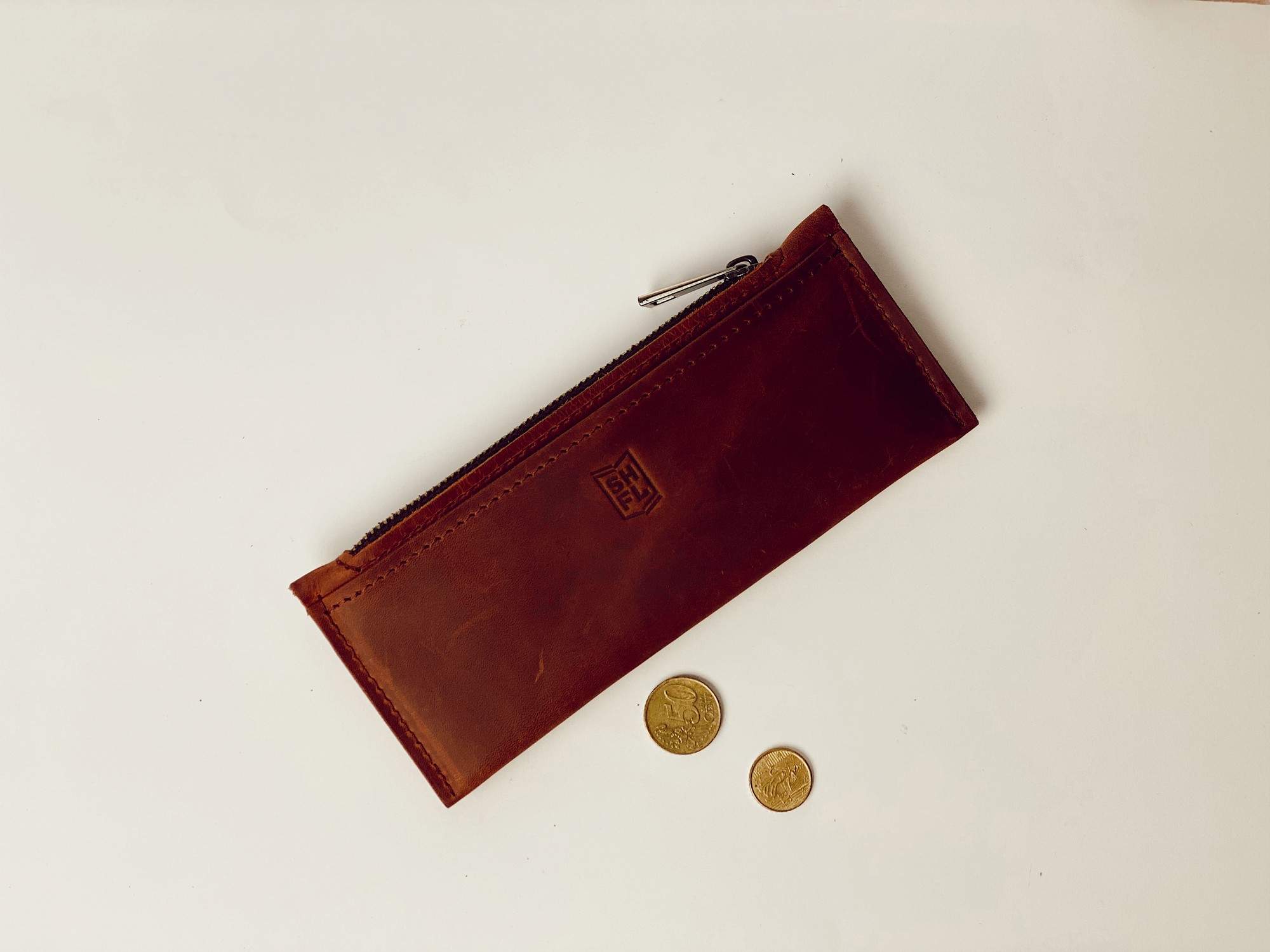 Leather cash envelope wallet