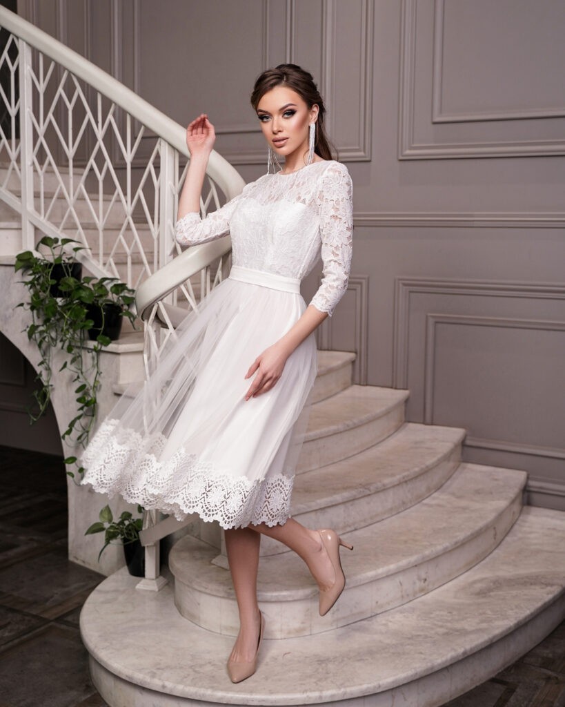 White bridal shower dress/ bridal shower dress for bride / reception ...