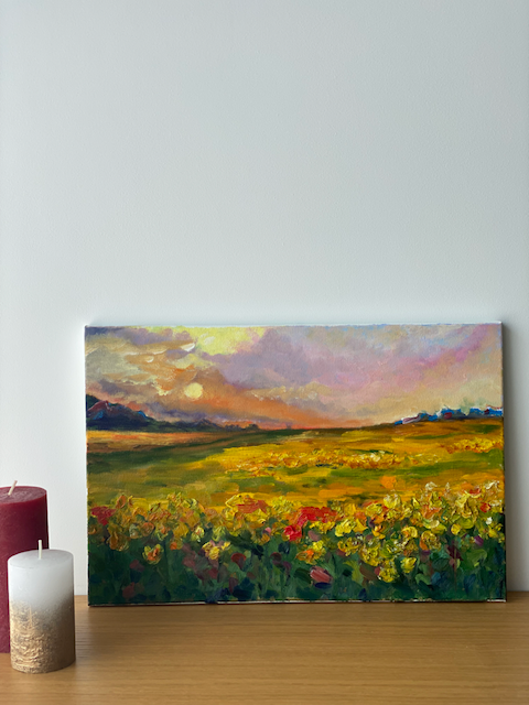 Oil painting "Morning sunflower"