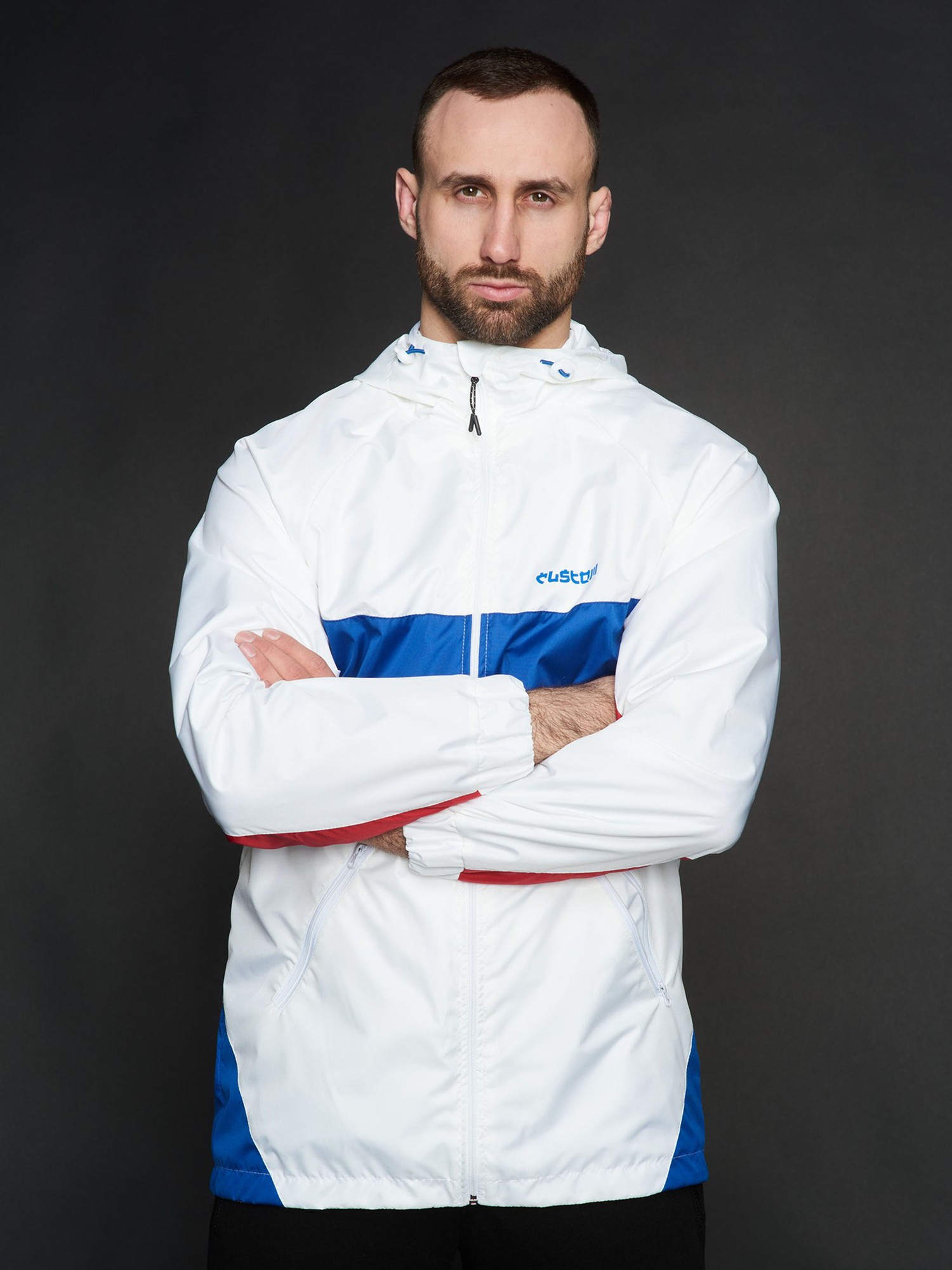 Men's windbreaker Athletic white Custom Wear