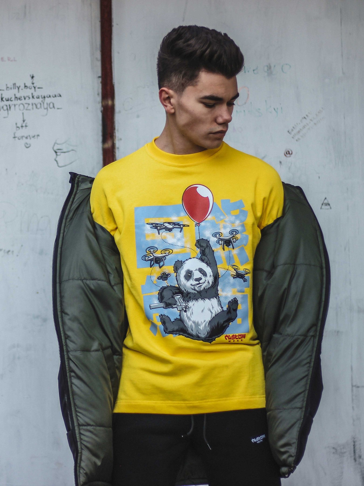 Sweatshirt yellow Criminal Panda Custom Wear