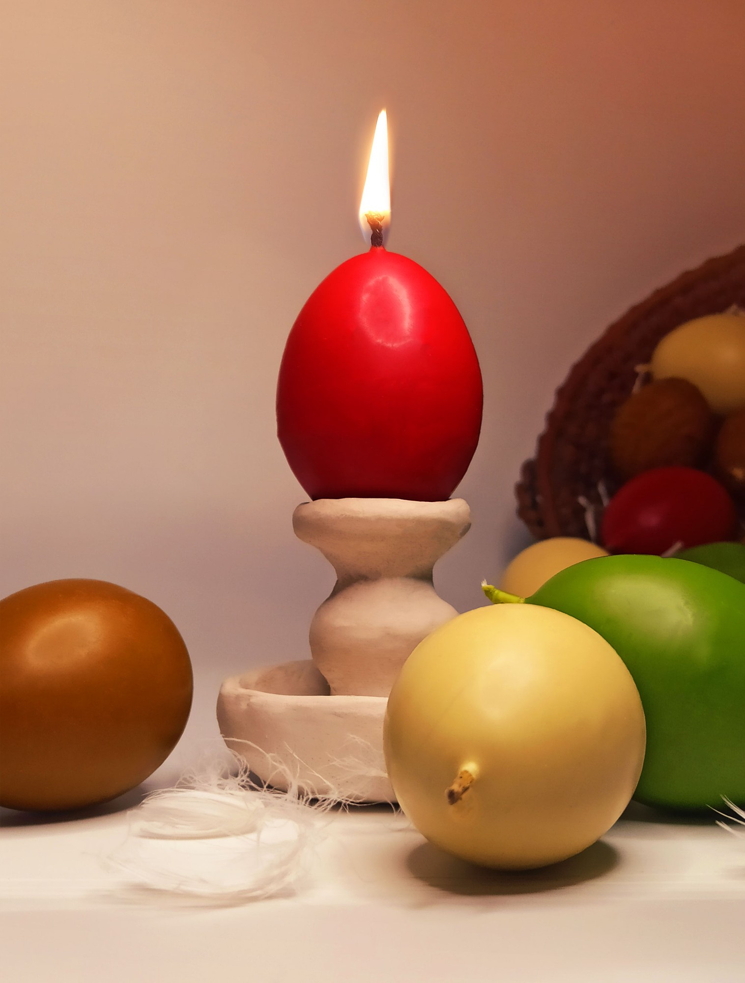 Set of beeswax candles "Easter eggs" (3 pcs)