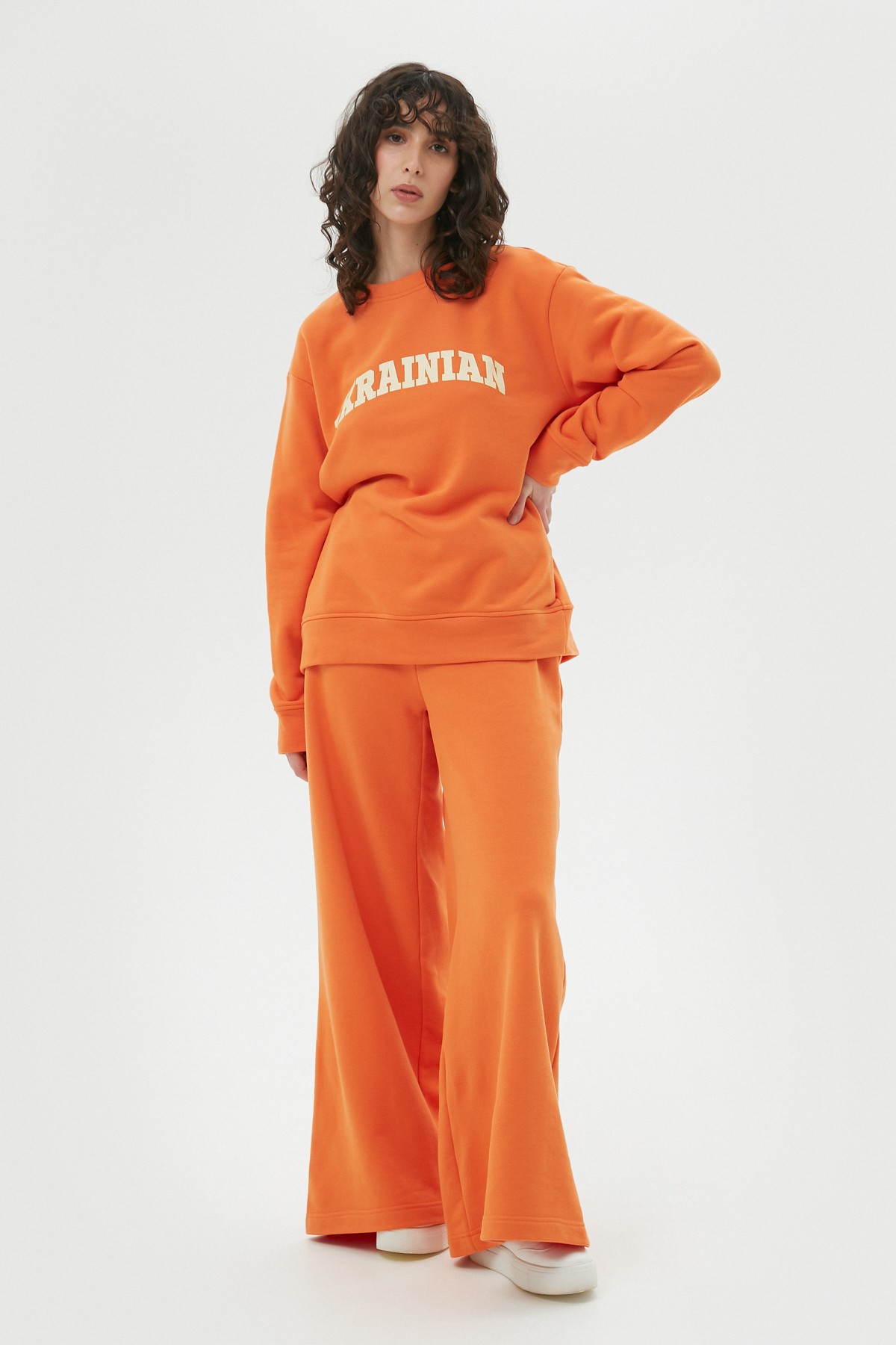 Orange oversize jersey pants