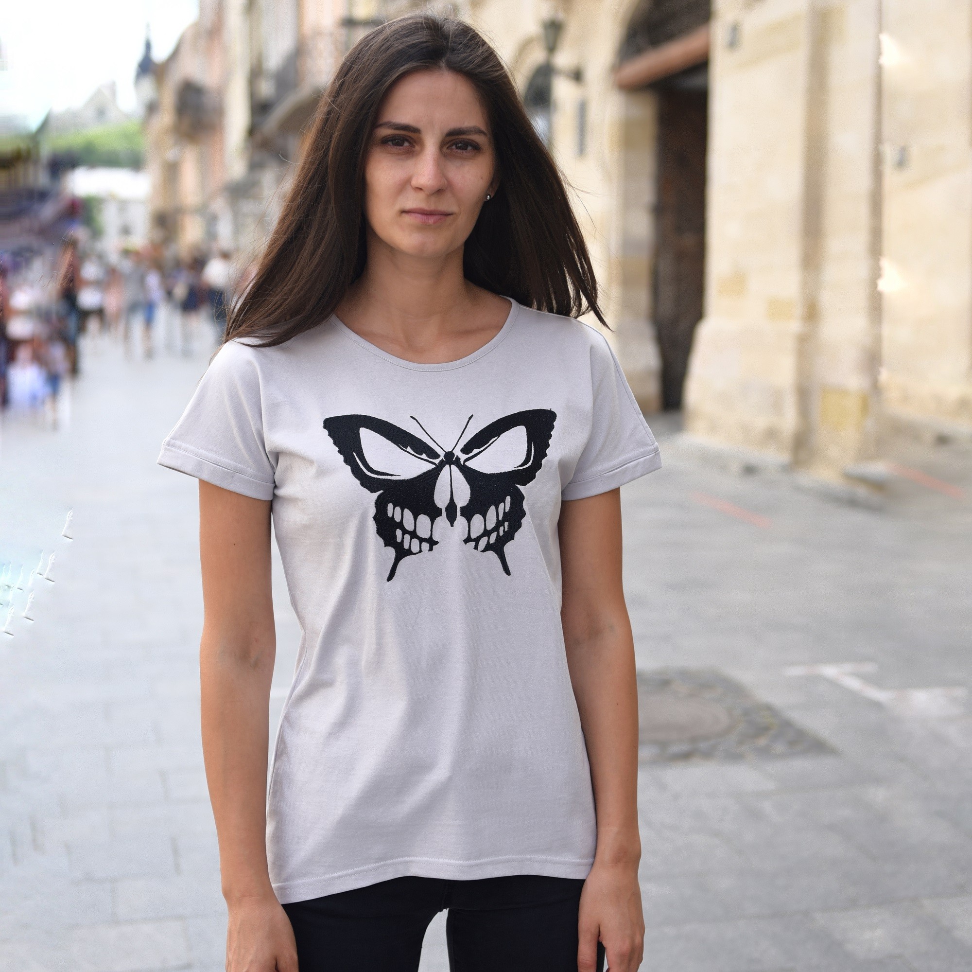 T-shirt tunic with embroidery - "Butterfly"