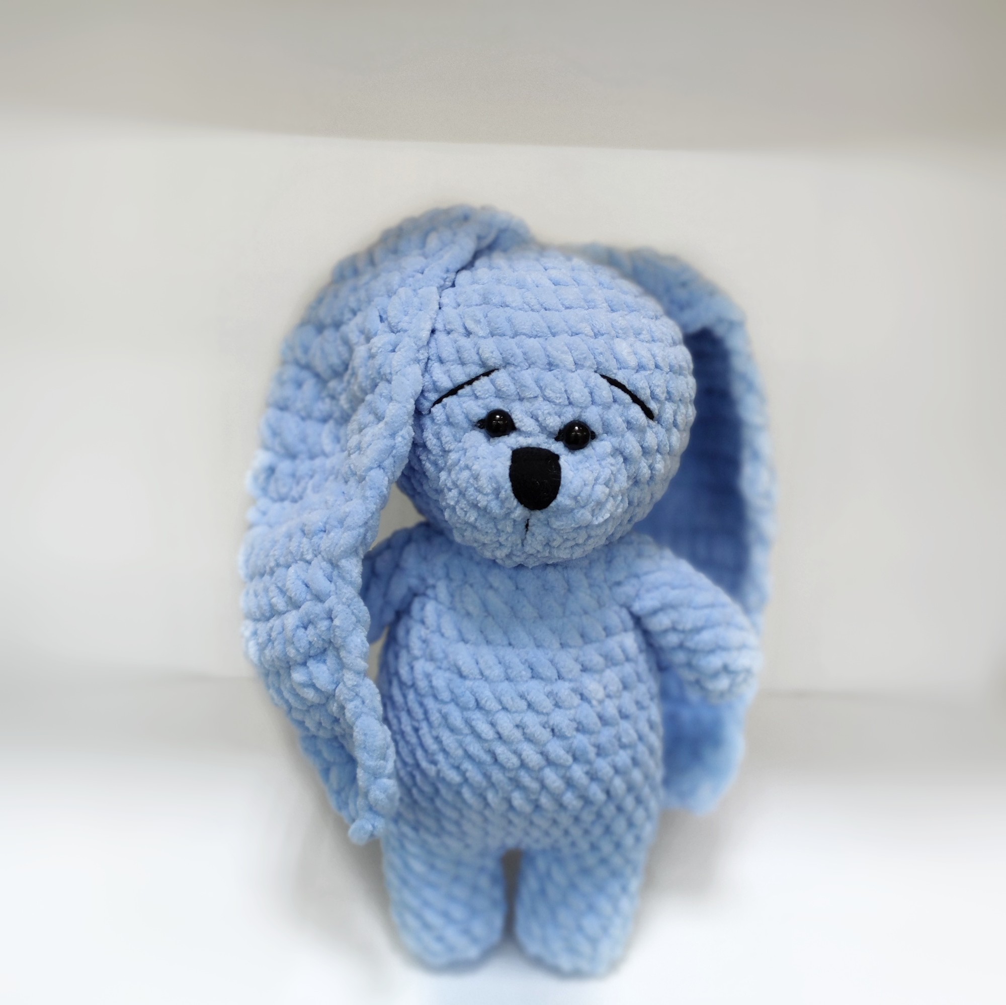 Baby boy blue bunny toy, Cute crochet rabbit toy, Baby shower gift,  Newborn boy present
