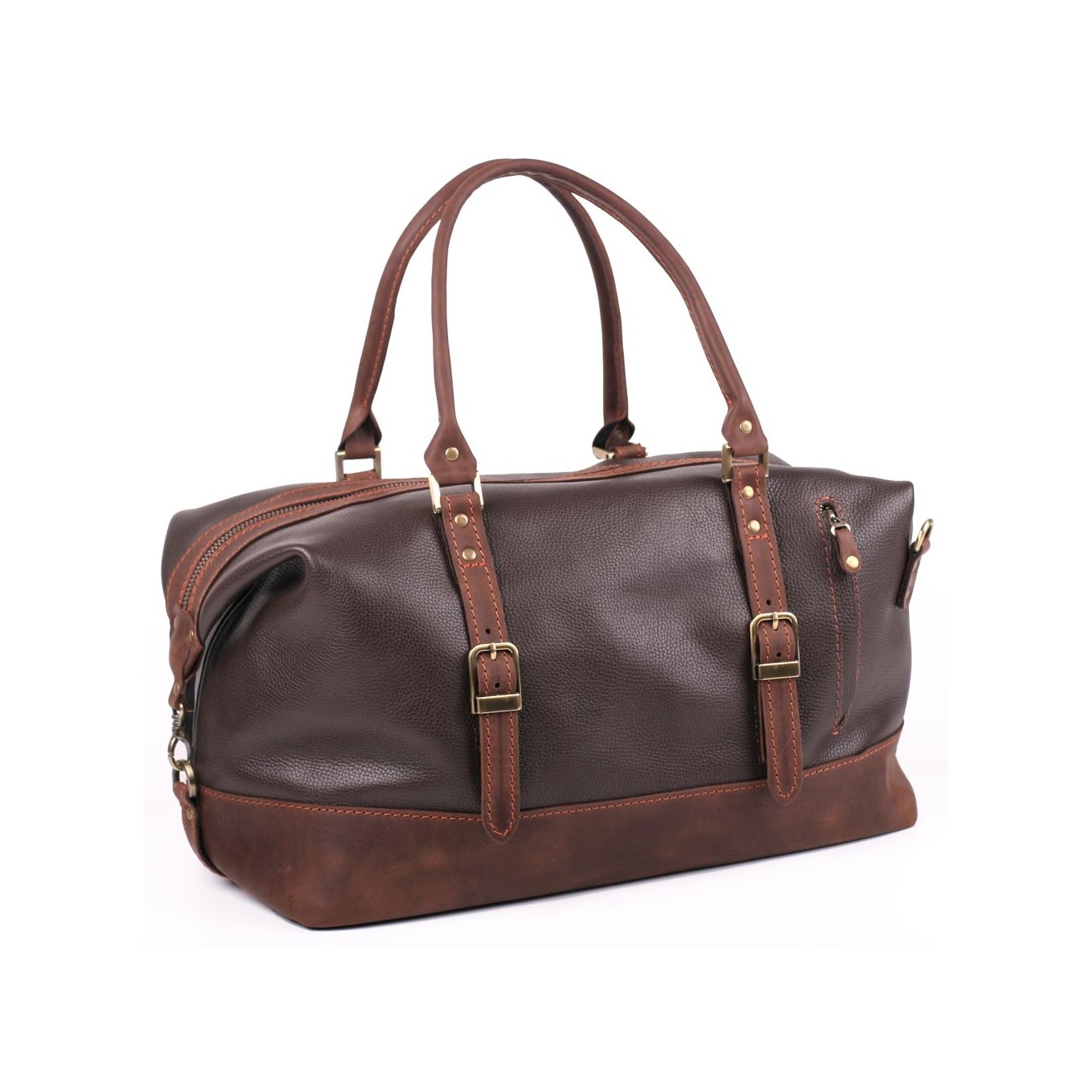 Leather brown weekender bag