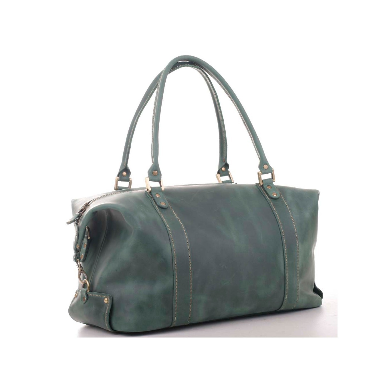 A beautiful and high-quality weekender bag of rich green color