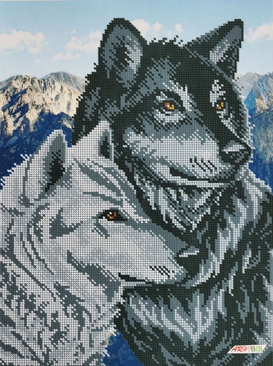 Couple of Wolves Kit Bead Embroidery a3h_321