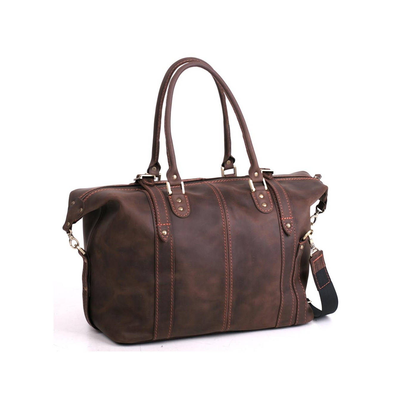 Stylish brown travel bag made of crazy horse leather