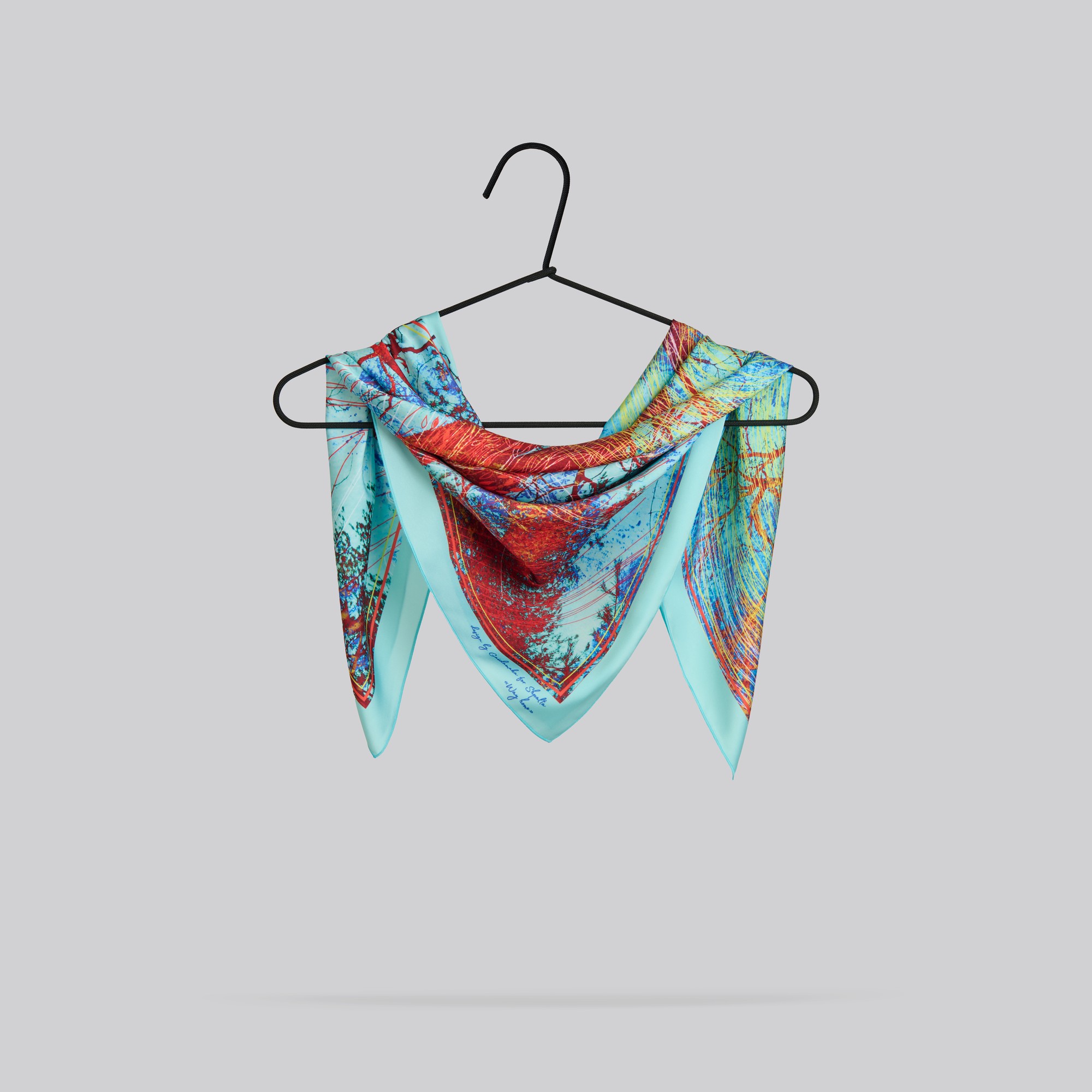 Scarf "Love Arteries" Size 57*57 cm silk shawl from Ukraine