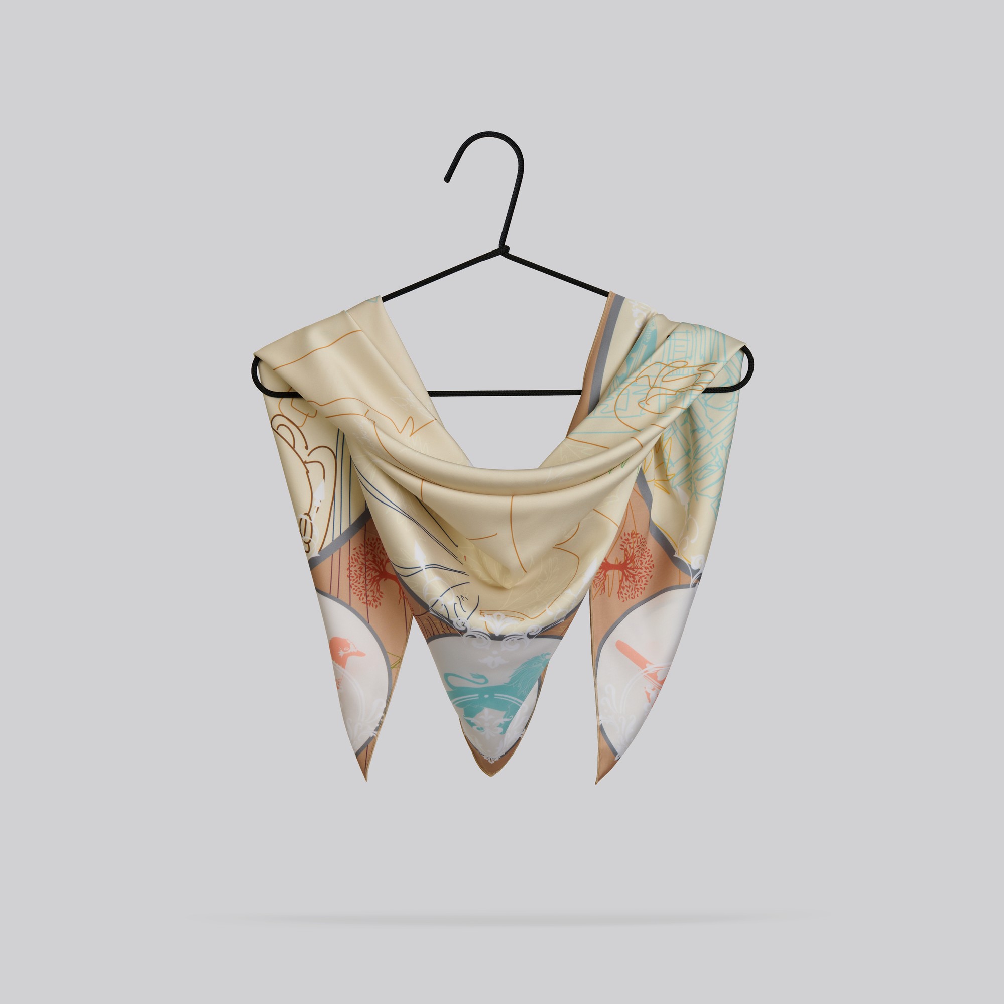 Scarf "Lviv" Size 57*57 cm silk shawl from Ukraine
