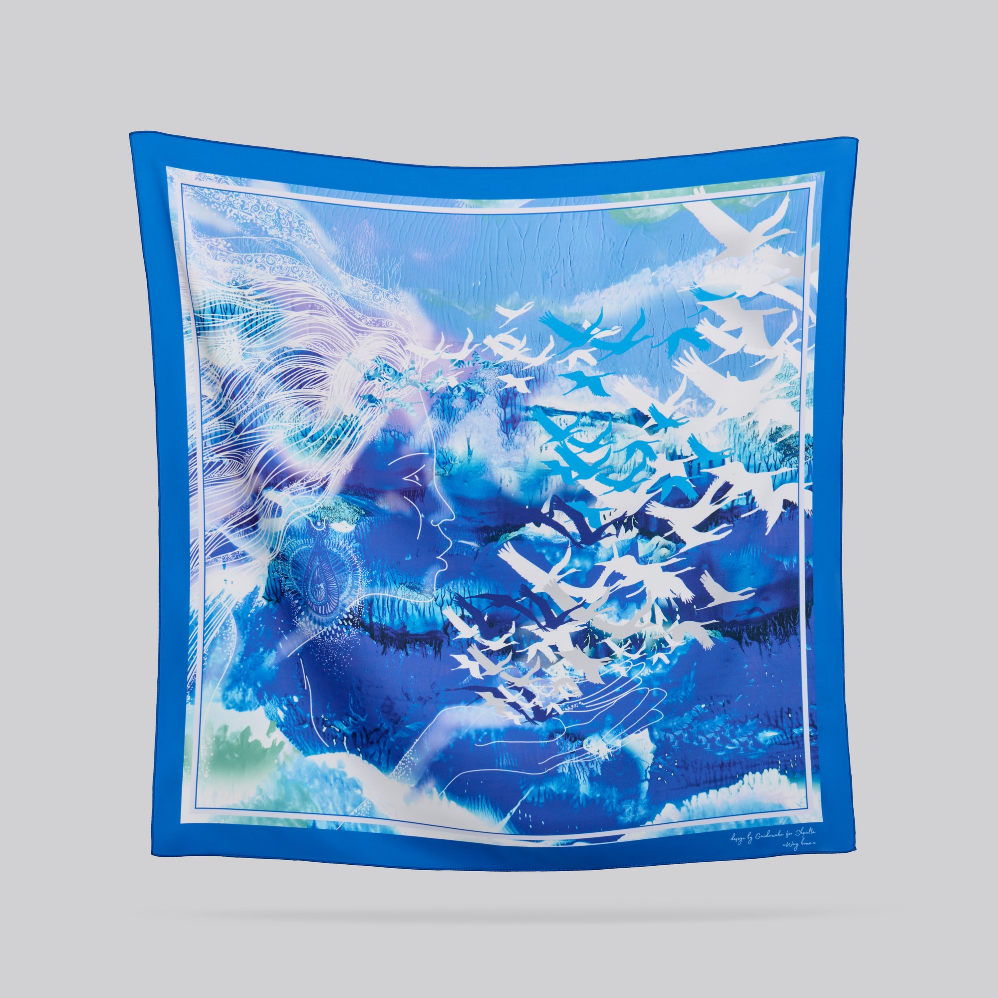 Scarf "Breath of Heaven" Size 85*85 cm silk shawl from Ukraine