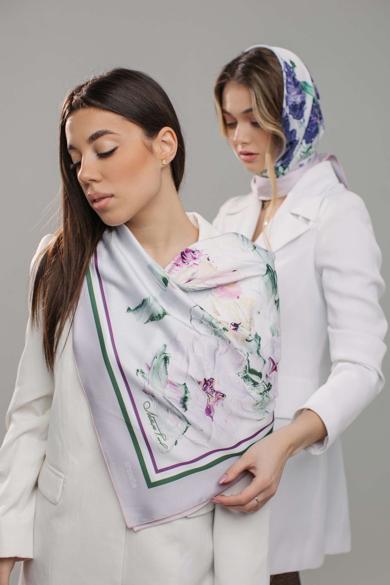 Scarf "Mallows" Size 70*70 cm silk shawl from Ukraine