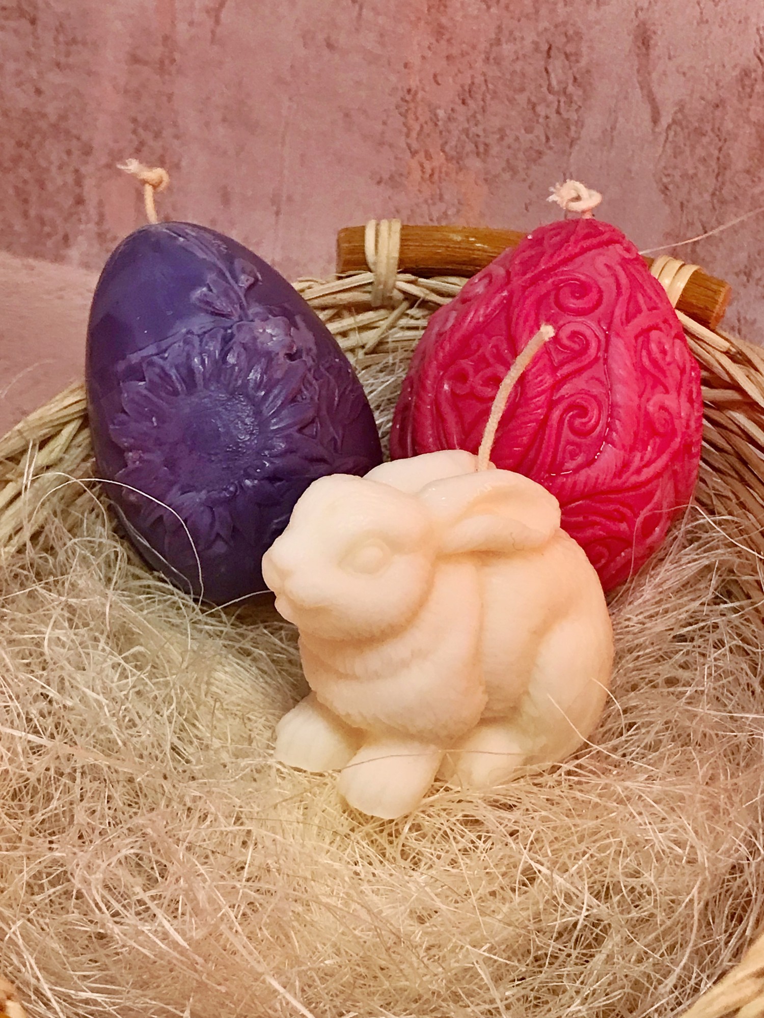 Festive easter set 2 eggs and rabbit. 32316 from 4 Seasons Candles