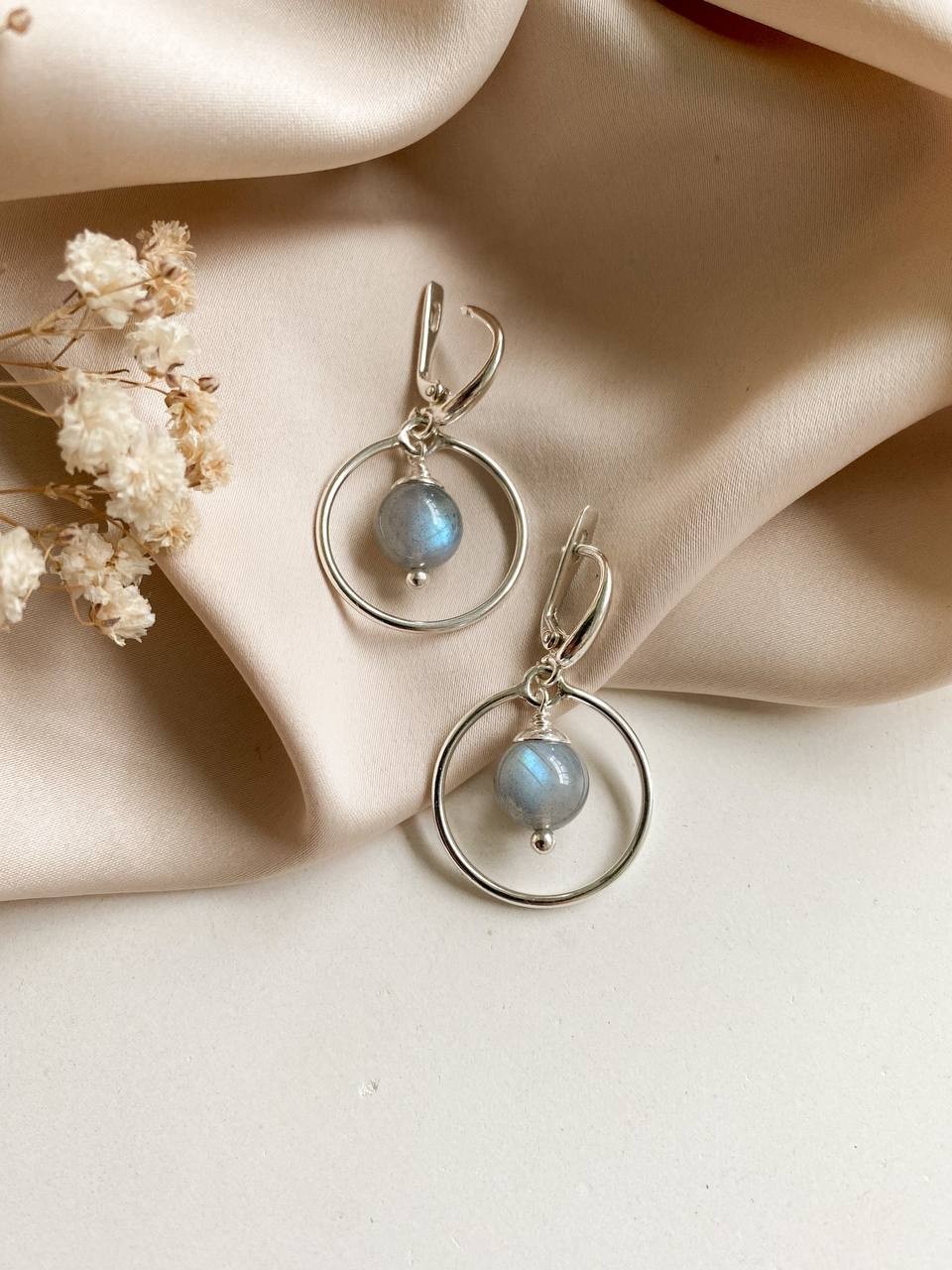 Labradorite sterling silver earrings SELENA