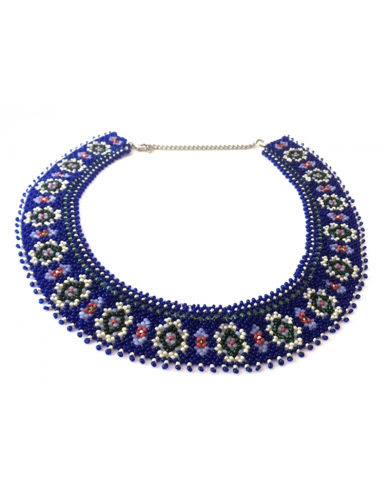Beaded blue necklace Sylyanka dark
