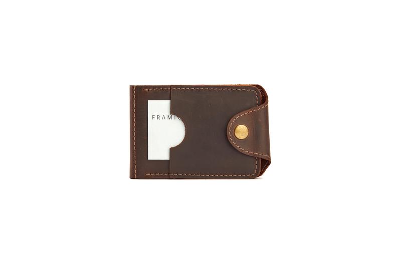 Leather money clip wallet