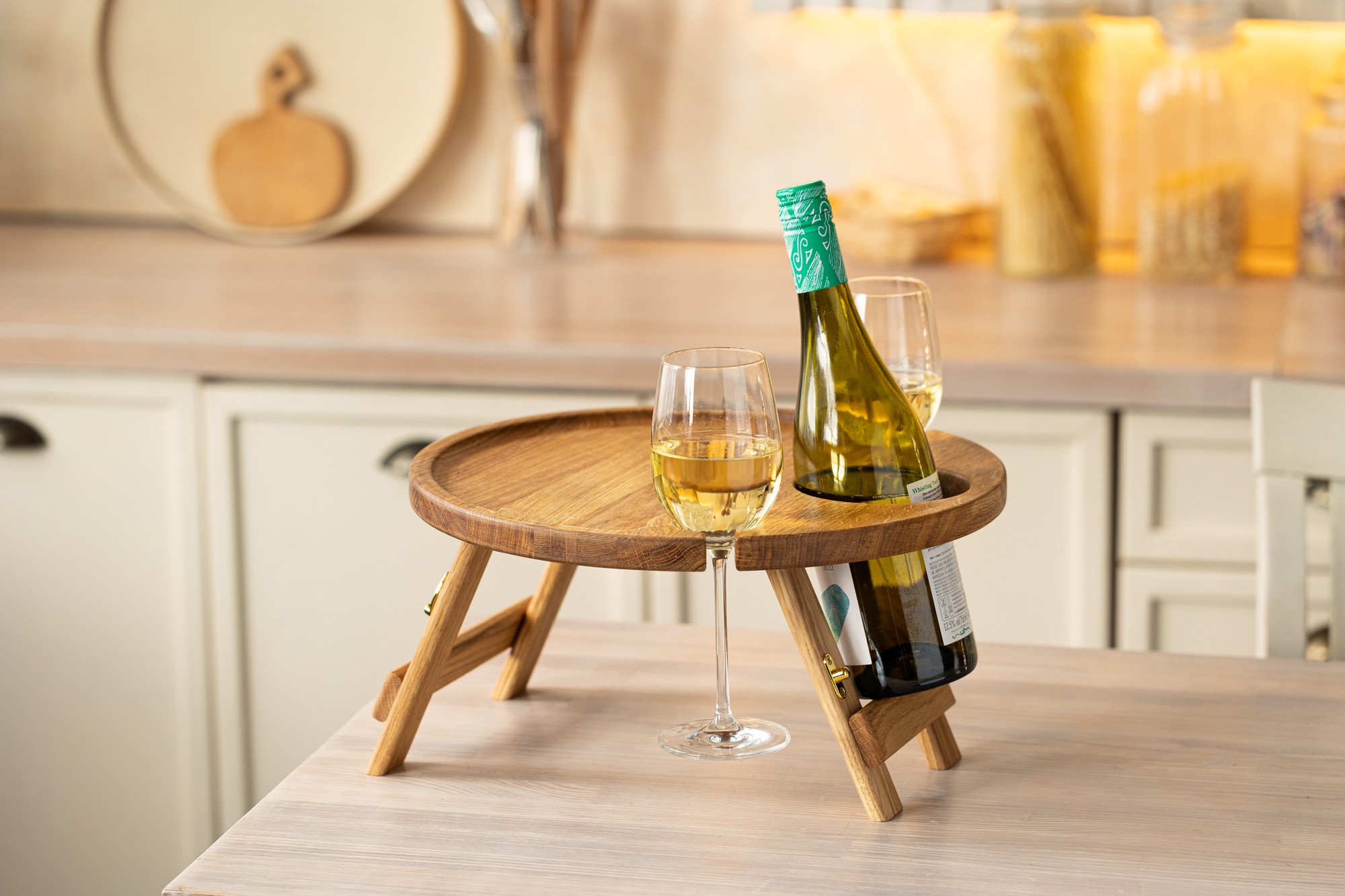 Wood Portable Wine Picnic Table