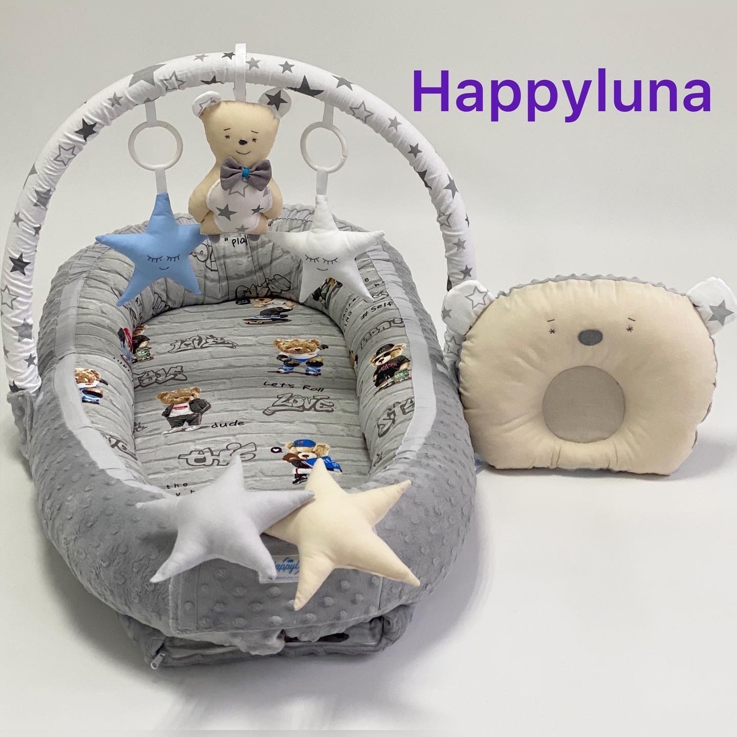 TM Happyluna Babynest for a newborn Premium "Teddy"