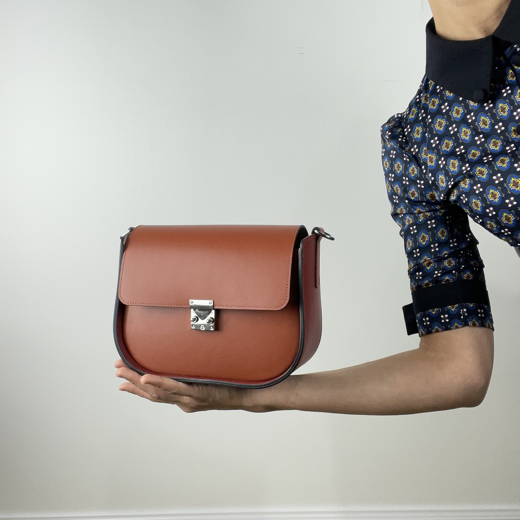 Leather Handbag for Woman, Crossbody Bag, Leather Purse, Shoulder Bag, Lamponi Saddle One S