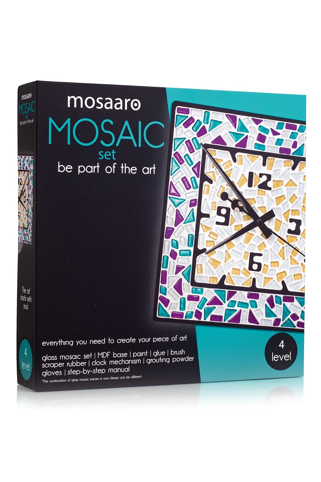 Creativity kit glass mosaic set Mosaaro Square clock 290x290 mm MA4002
