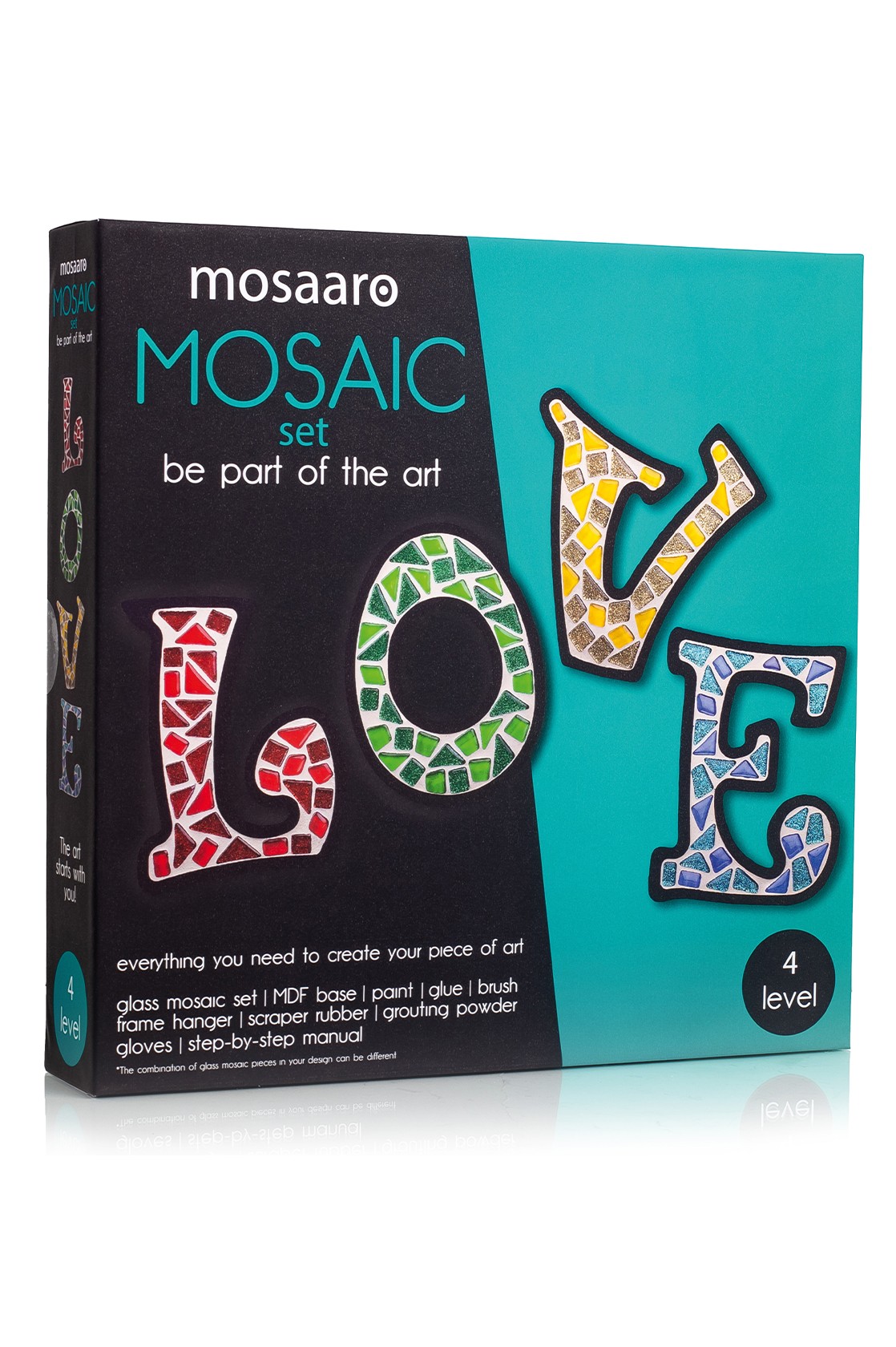 Creativity kit glass mosaic set Mosaaro LOVE 150x115 mm MA4003