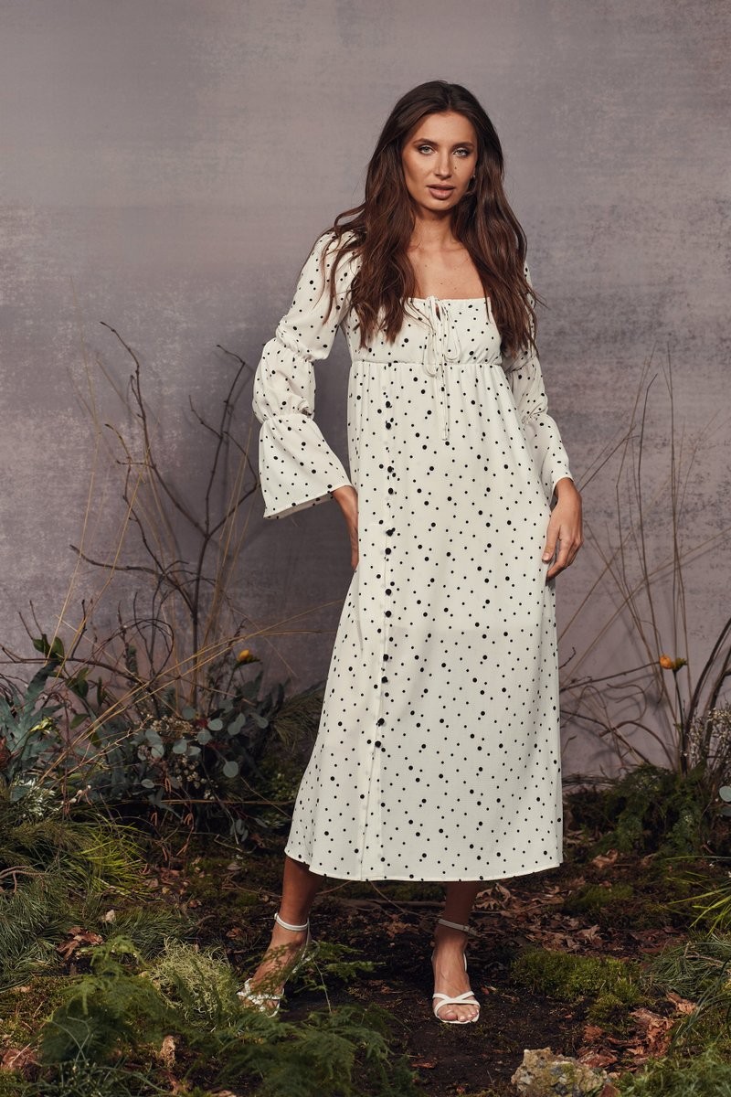 POLKA DOT DRESS WITH PUFFED SLEEVES GEPUR