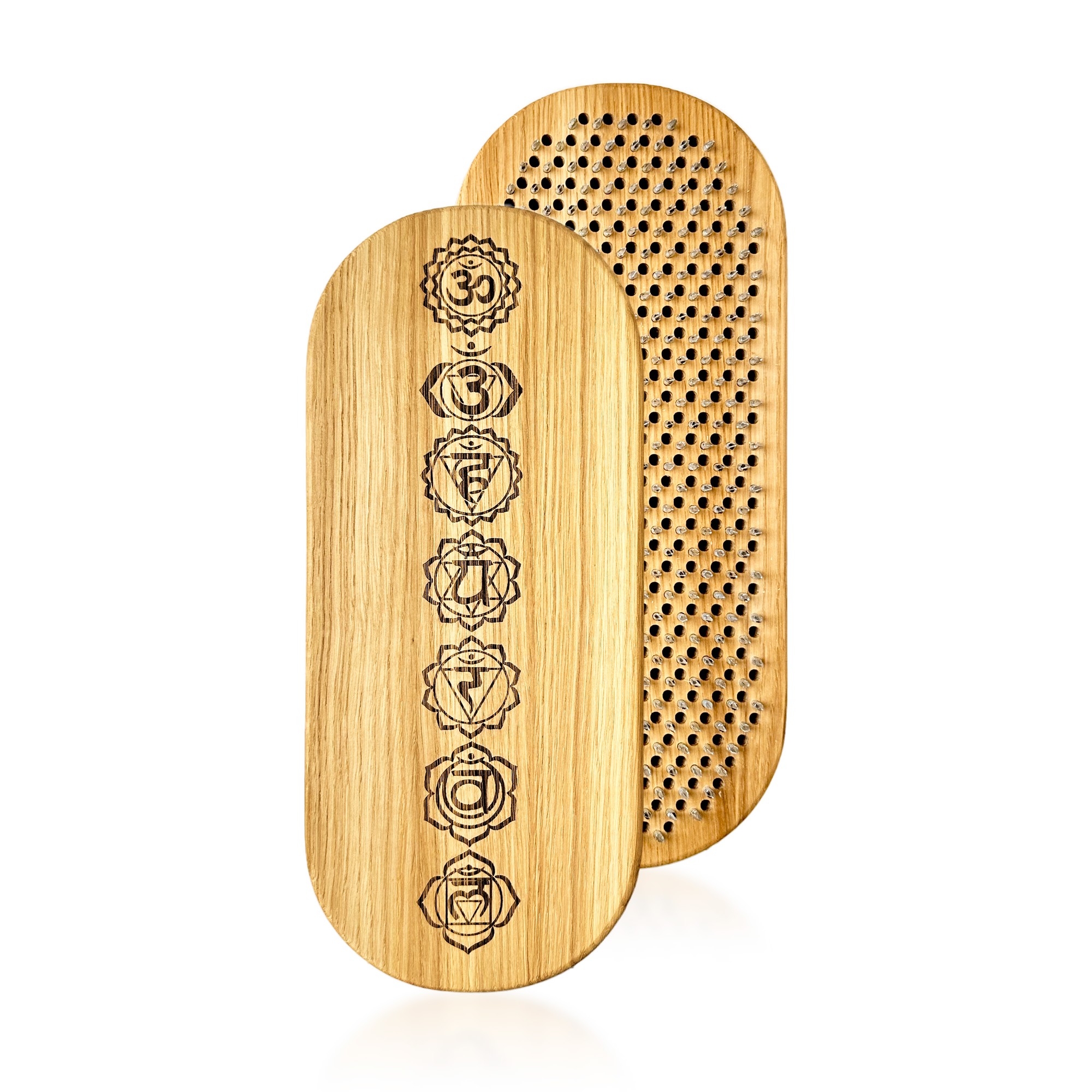 Sadhu Board Nails Oh! Sadhu from 100% Natural Oak Wood for Yoga Meditation, Oval Chakras