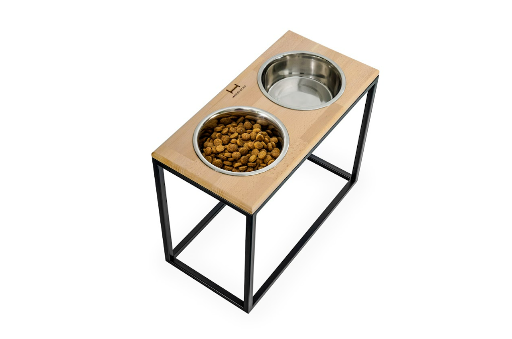 Dog feeders harley and cho dinner natural wood + black xxl50 3300010