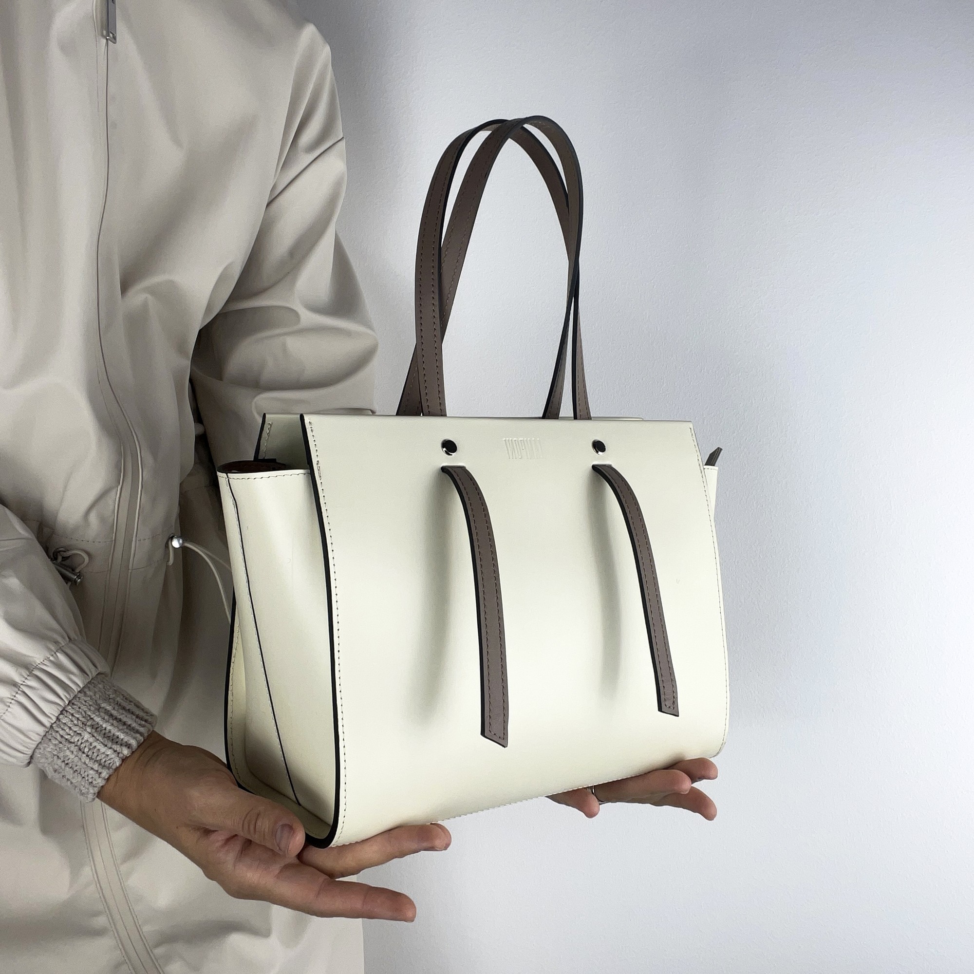 Ivory crossbody, ivory leather purse, top handle leather bag woman