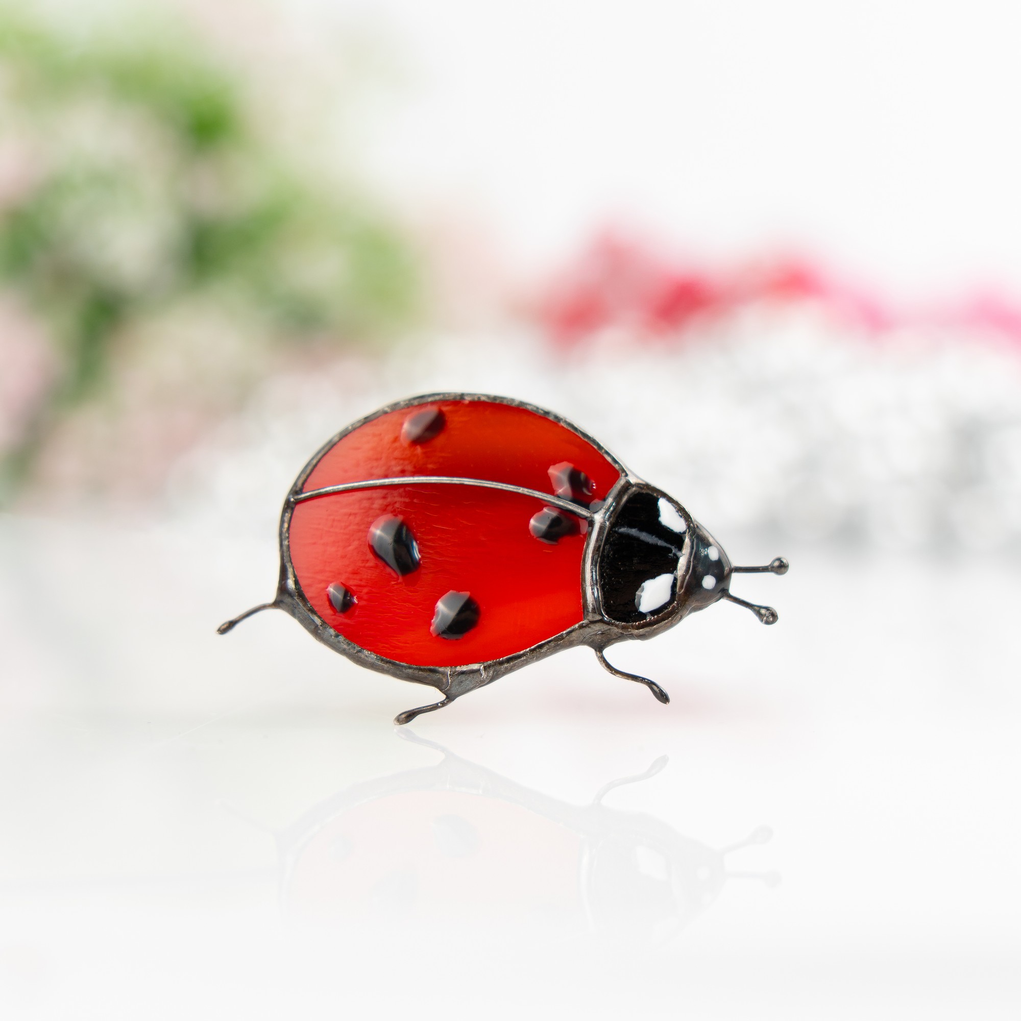Stained glass ladybug jewelry