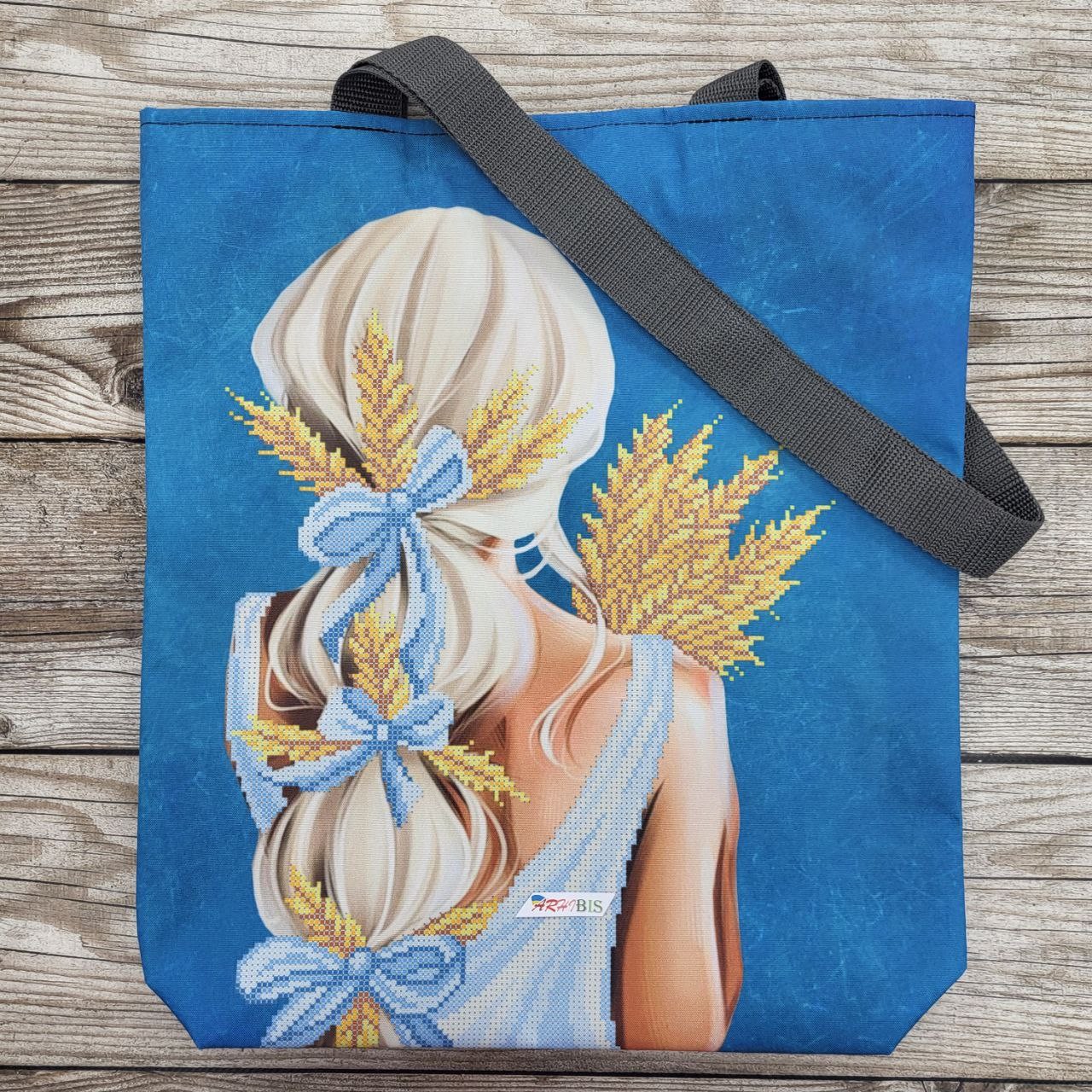 Shopping Bag Girl with an Ear of Wheat Kit Bead Embroidery sv154