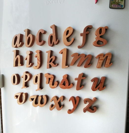 Wooden Alphabet for Kids Cursive  Waldorf Toys
