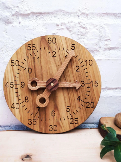Preschoolers Learn to Read Clock Wooden Clock Toys Teaching Time Montessori