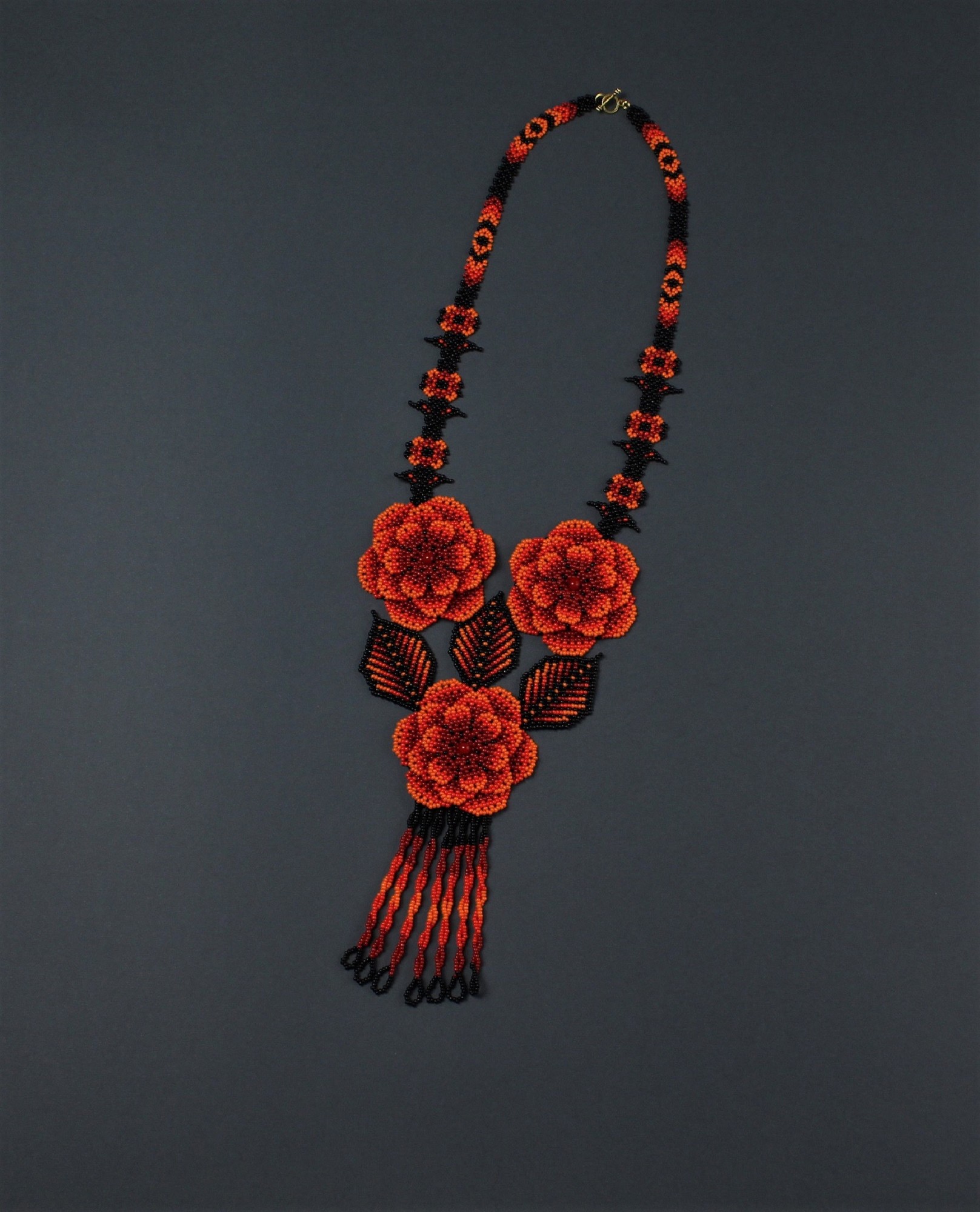 Red flower necklace elegant jewelry for mom